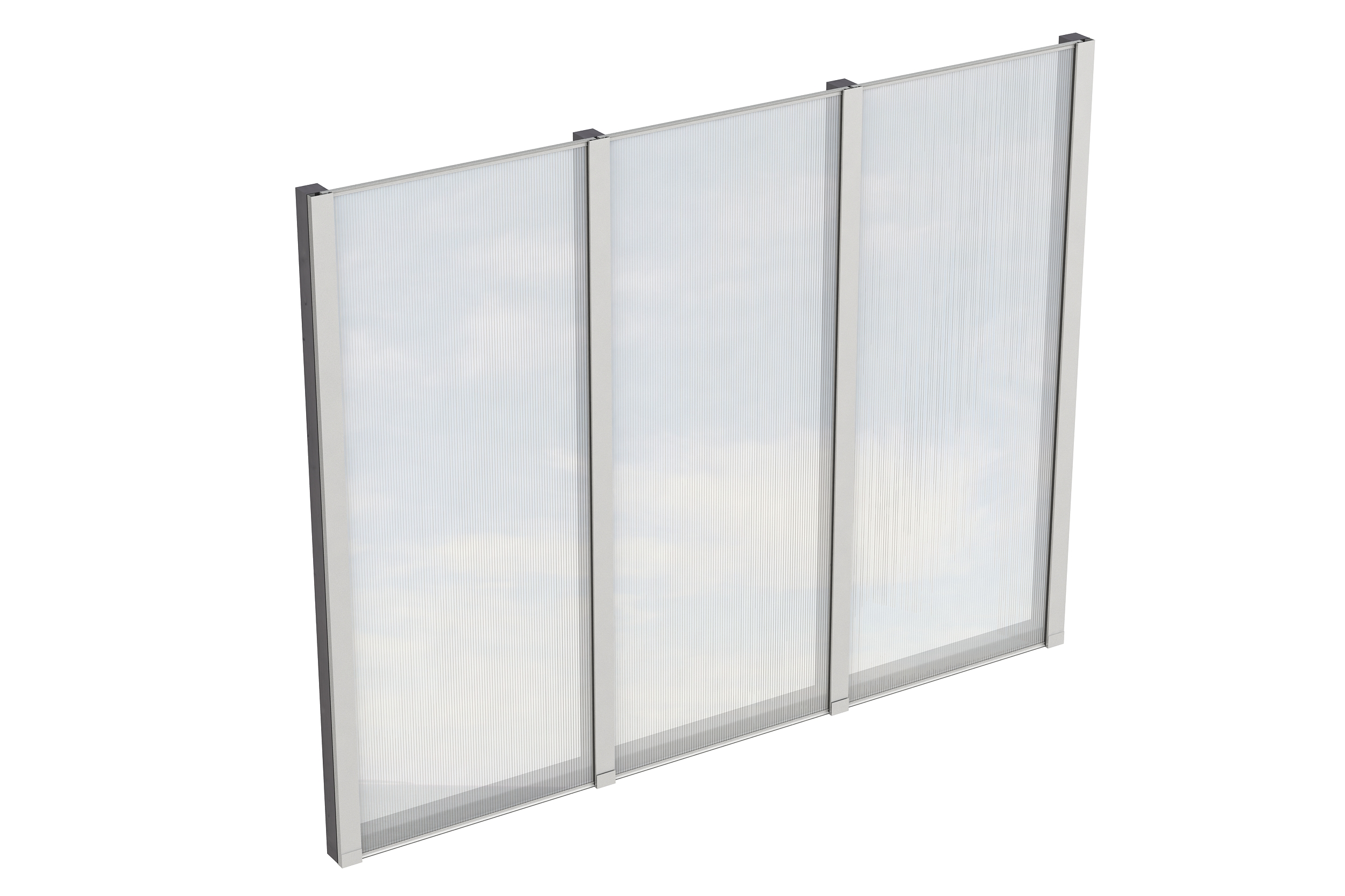 Seitenwand m. Polycarbonatplatten 243 x 200 cm, Fichte, schiefergrau