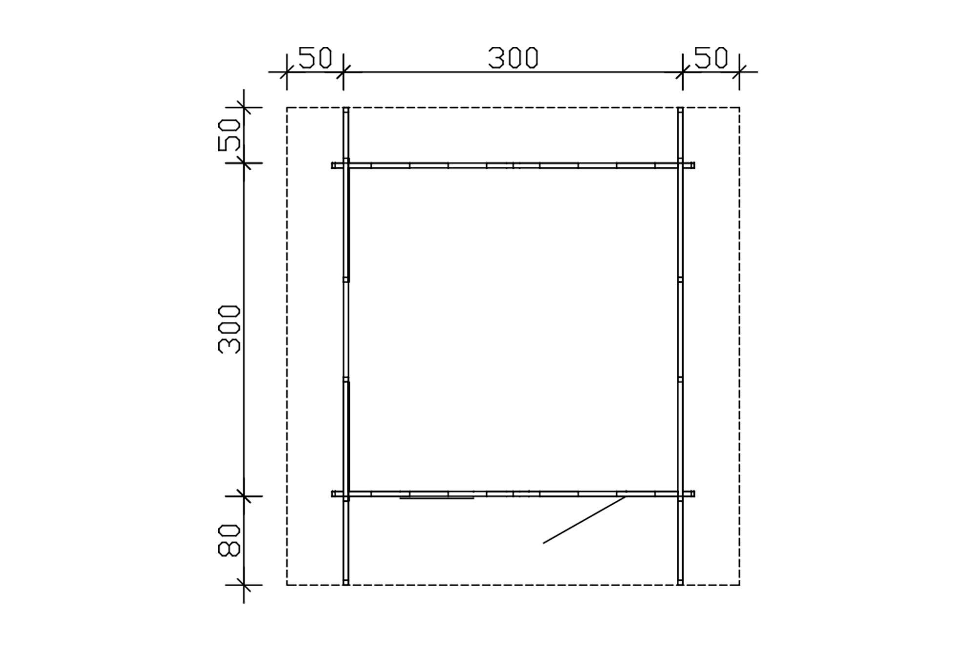 Abri de jardin AROSA 2, 300x300cm, 45mm, non traité