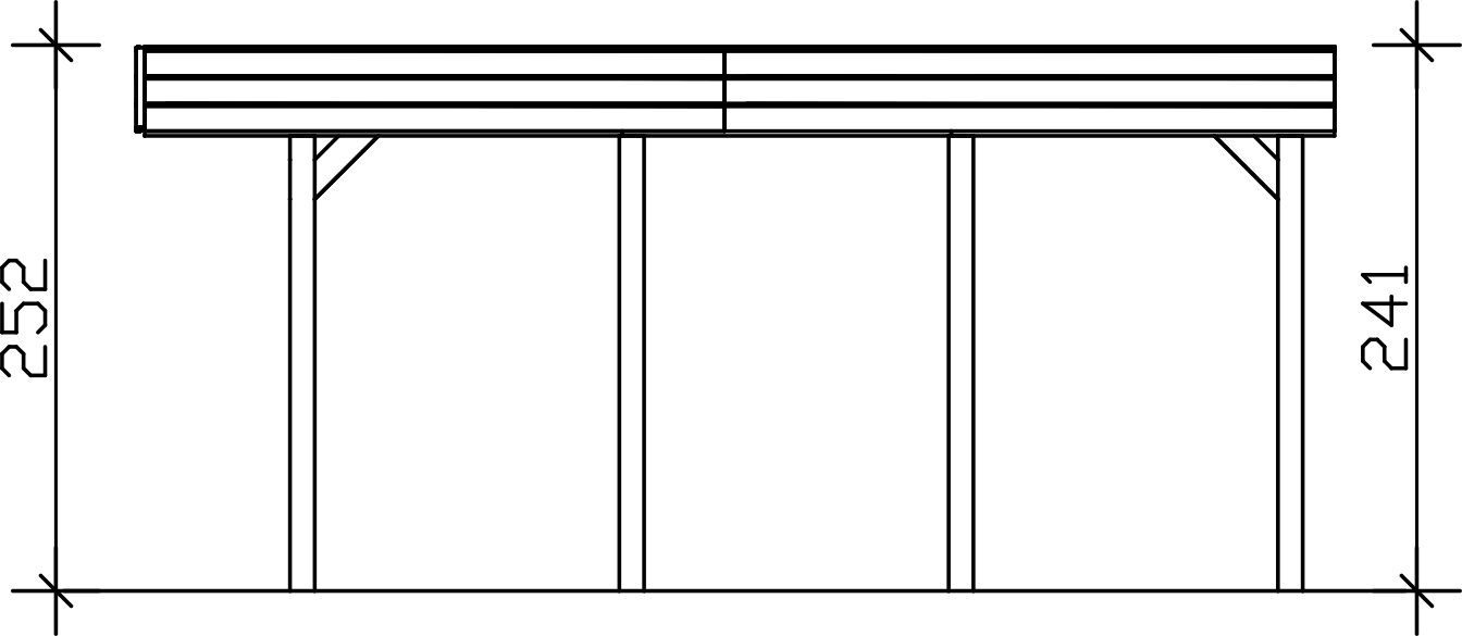 Carport Friesland 546 x 555 cm, met EPDM dak, leigrijs