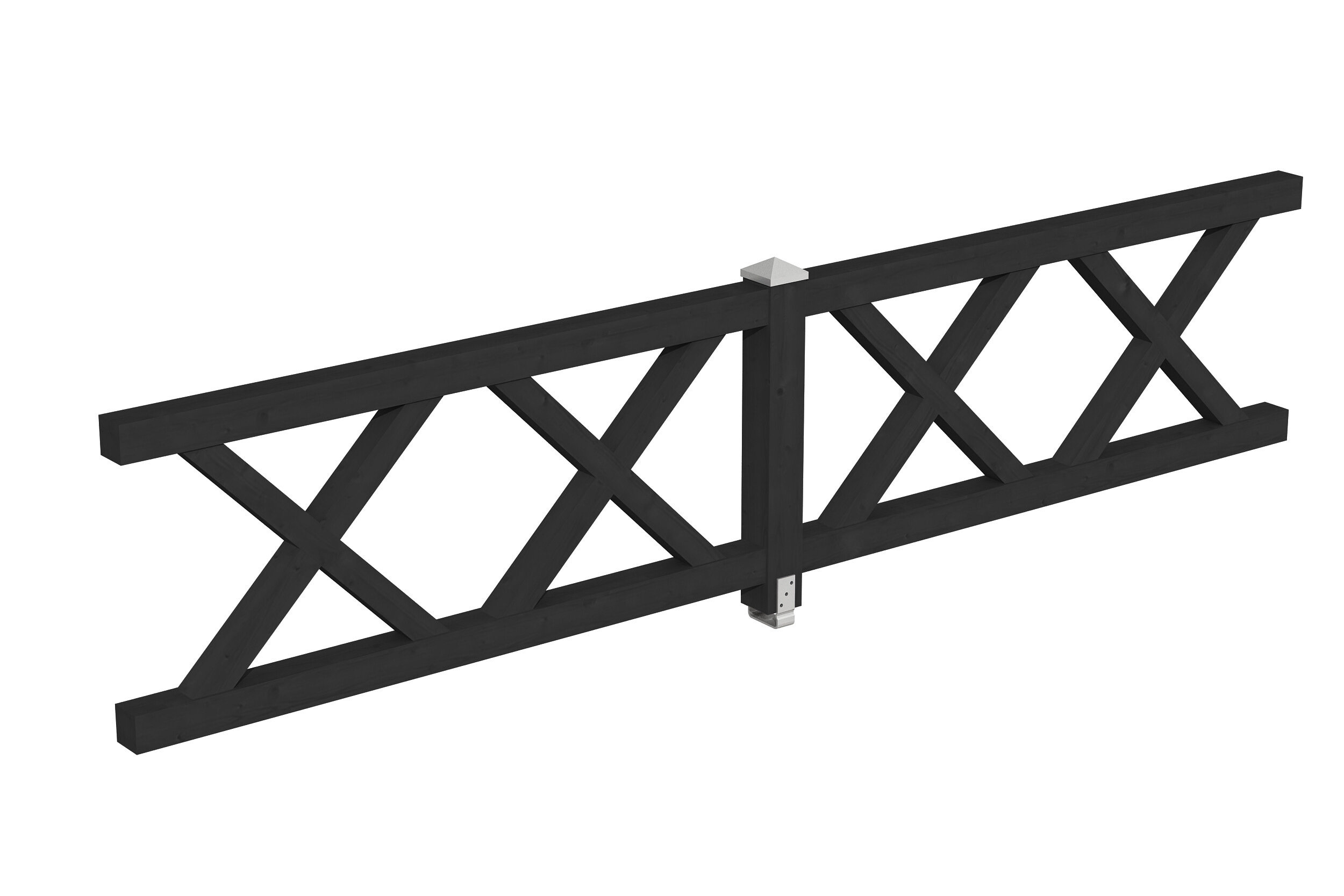 Brüstung Andreaskreuz 400 x 84 cm, Fichte, anthrazit