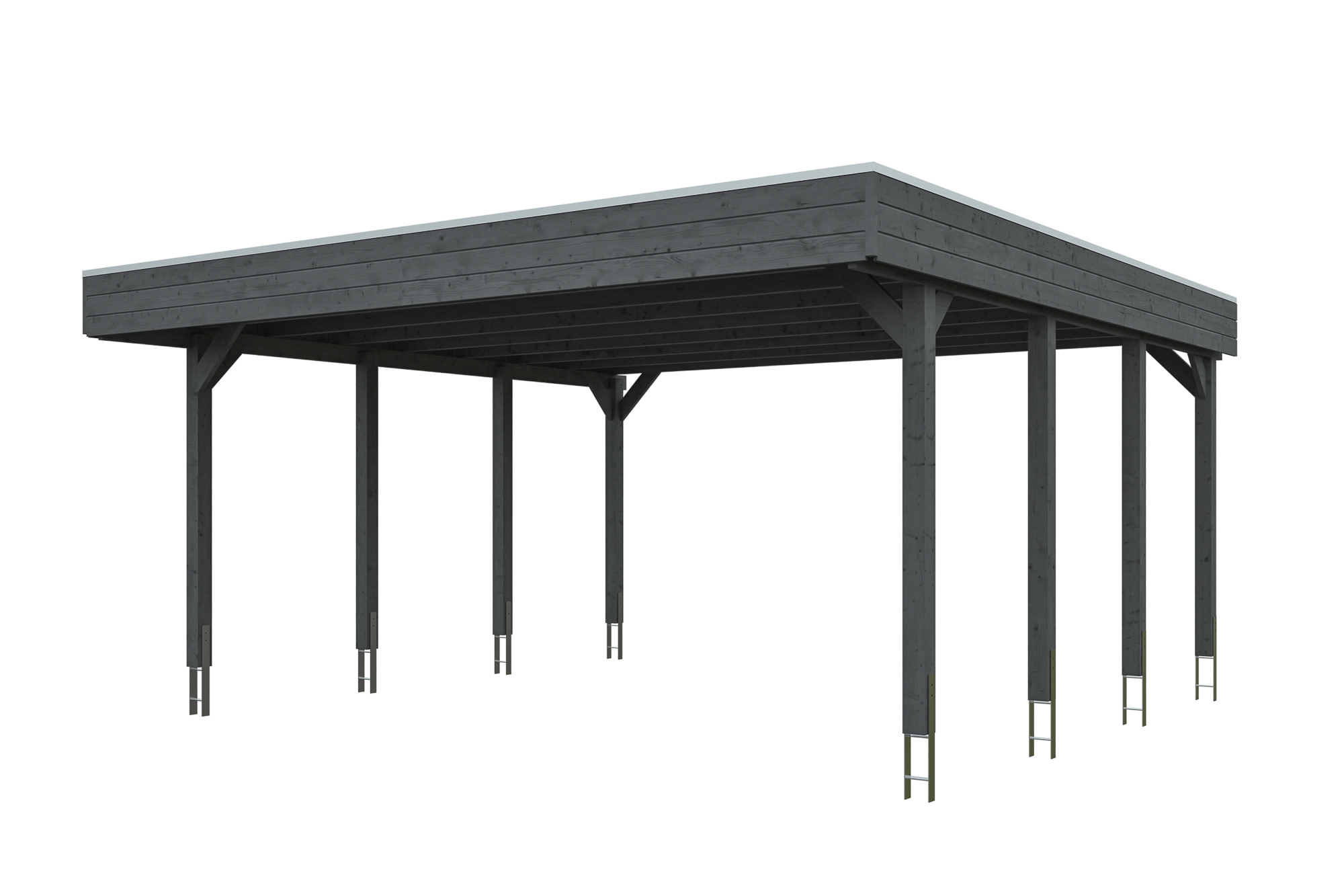 Produktbild: Carport Friesland 557 x 555 cm, farblich behandelt in schiefergrau