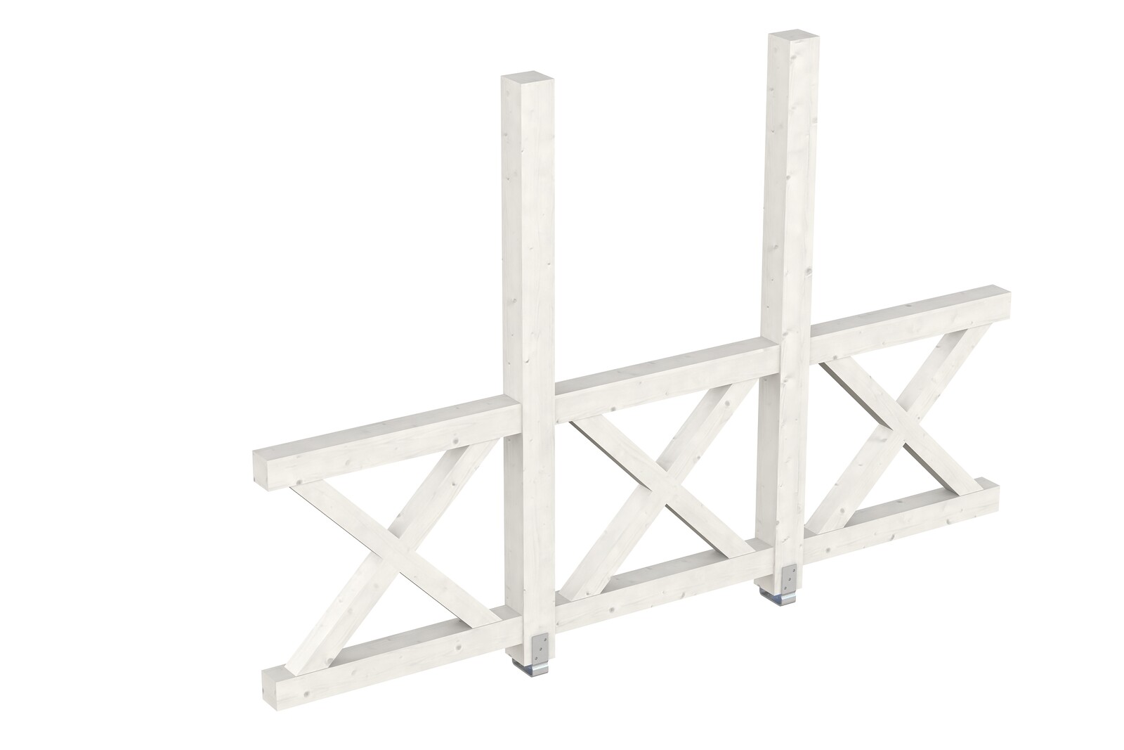 Seitenwand Andreaskreuz (FS) 293 x 210 cm, Fichte, weiß