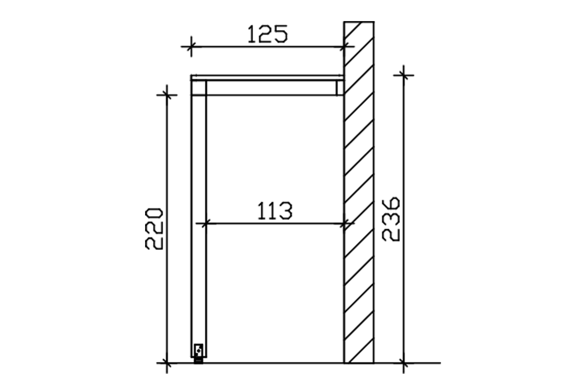 Grafik (Schnitt): Vordach Fehmarn 