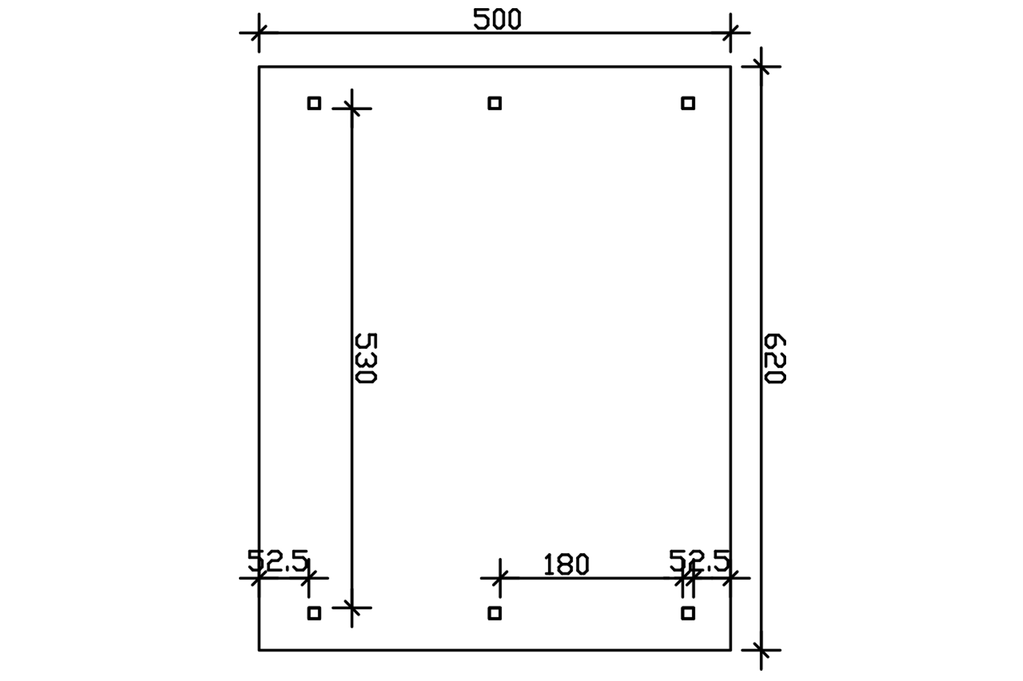 Grafik (Grundriss): Carport Wallgau 620 x 500 cm