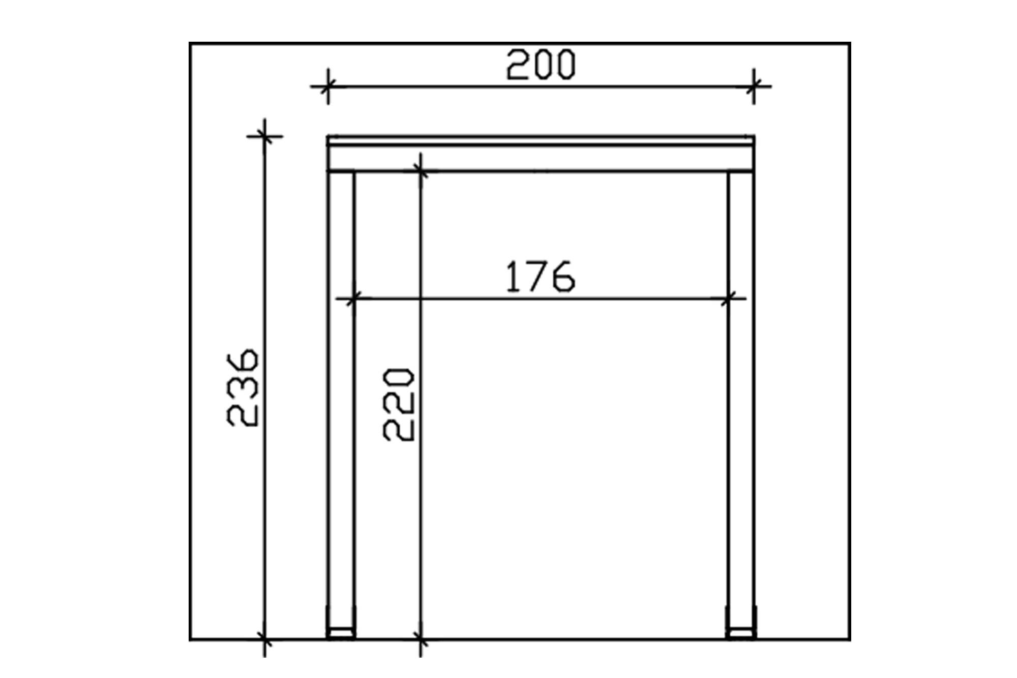 Canopy Fehmarn, 200 x 125 cm, colour pre-treated light oak