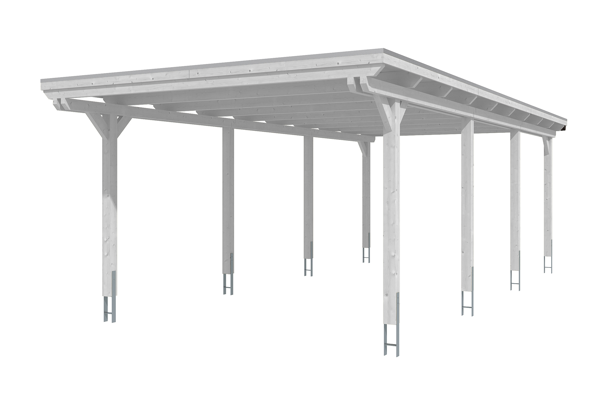 Produktbild: Carport Emsland 404 x 846 cm, farblich behandelt in weiß