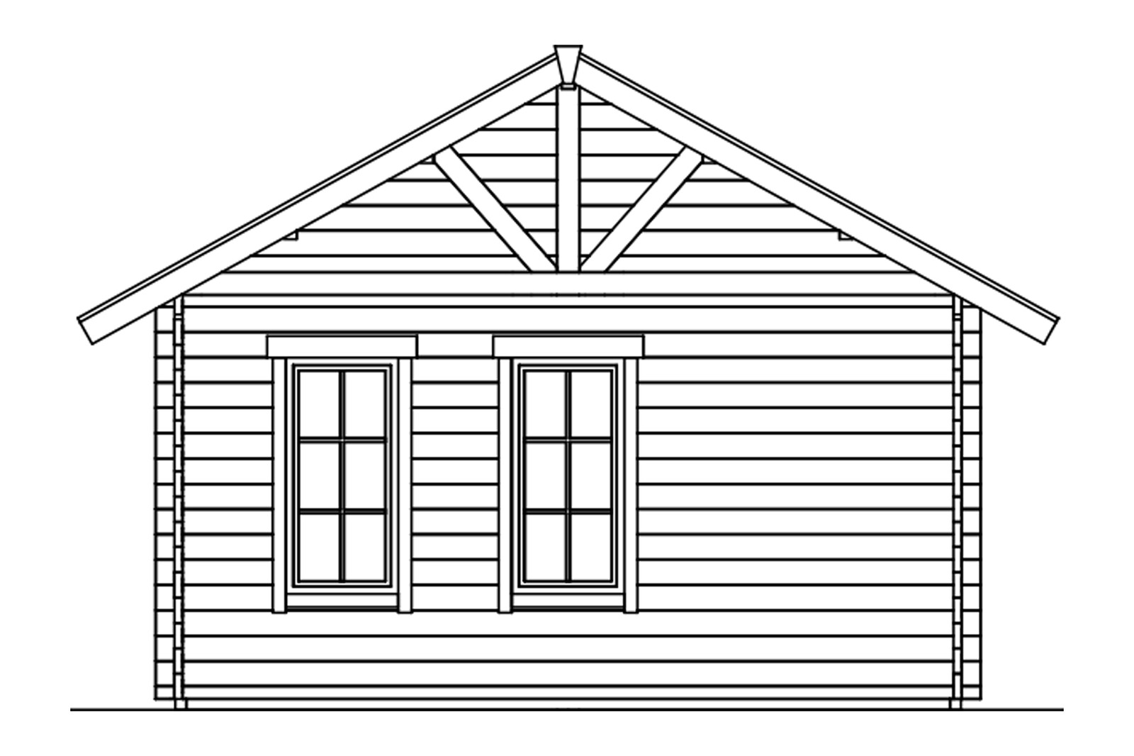 Tuinhuis Bern 2, 45plus 420 x 560 cm, basishuis met daklatten, onbehandeld