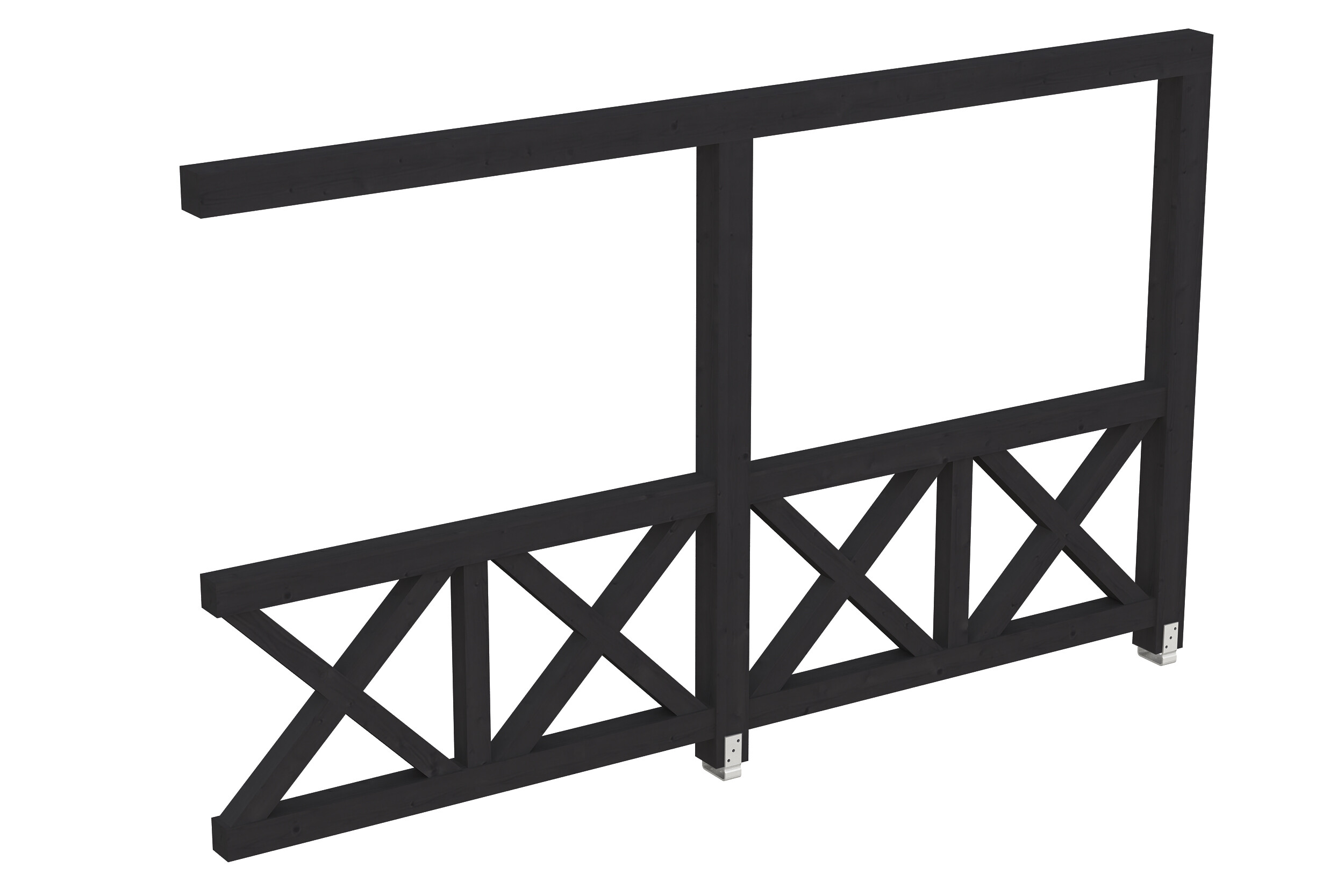Seitenwand Andreaskreuz (WA) 355 x 210 cm, Fichte, anthrazit