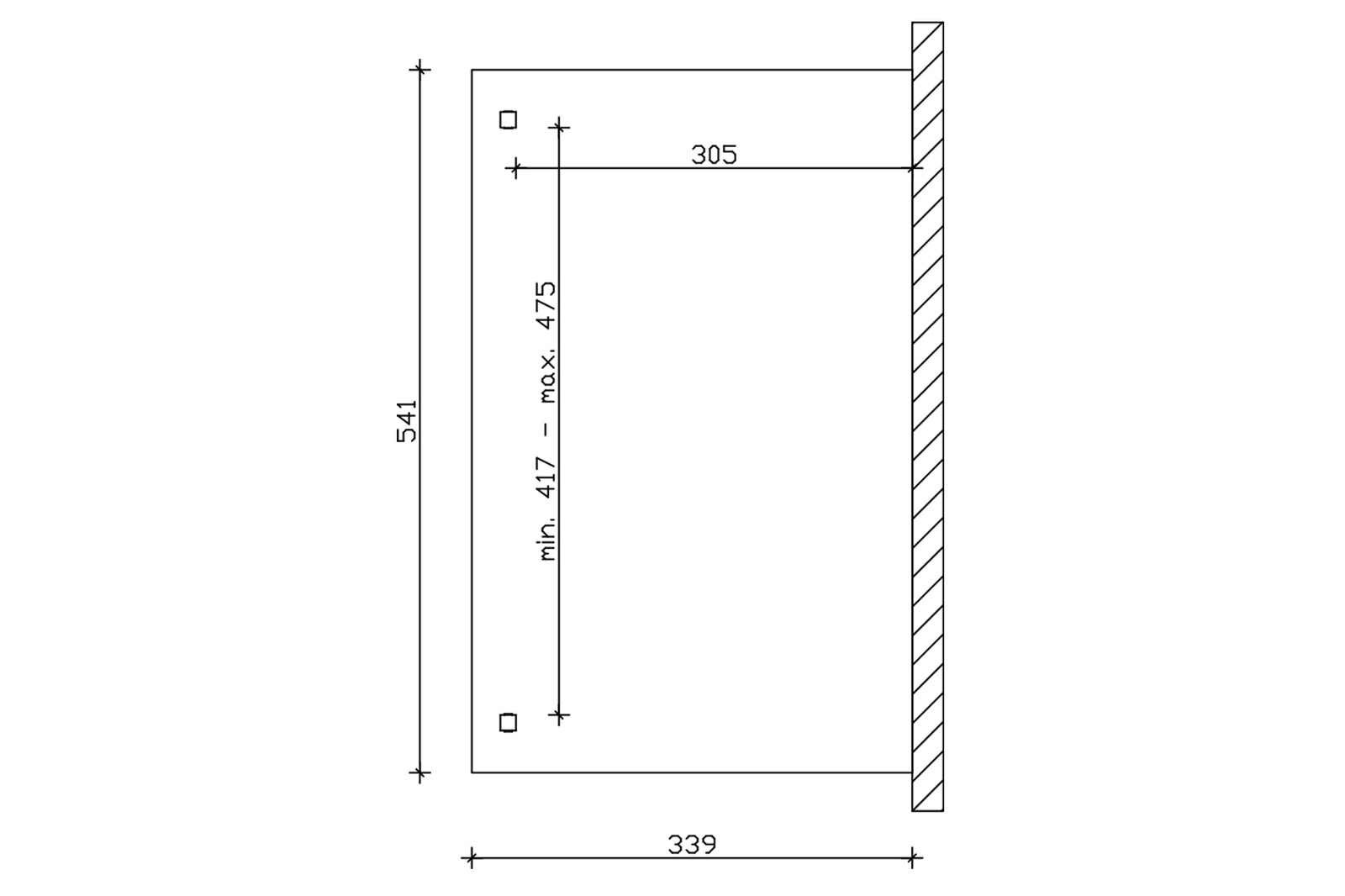 Tonnelle VERONA 541x339cm, bois lamellé-collé, traitement coloré blanc