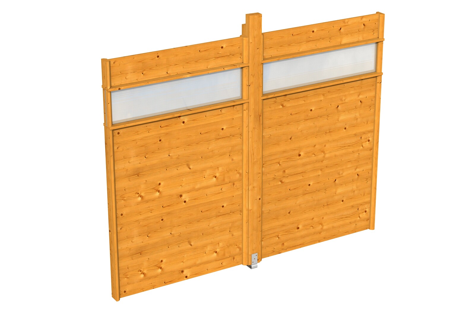 Wall with strip light for gazebo Toulouse 270 x 209 cm, spruce, colour pre-treated in light oak