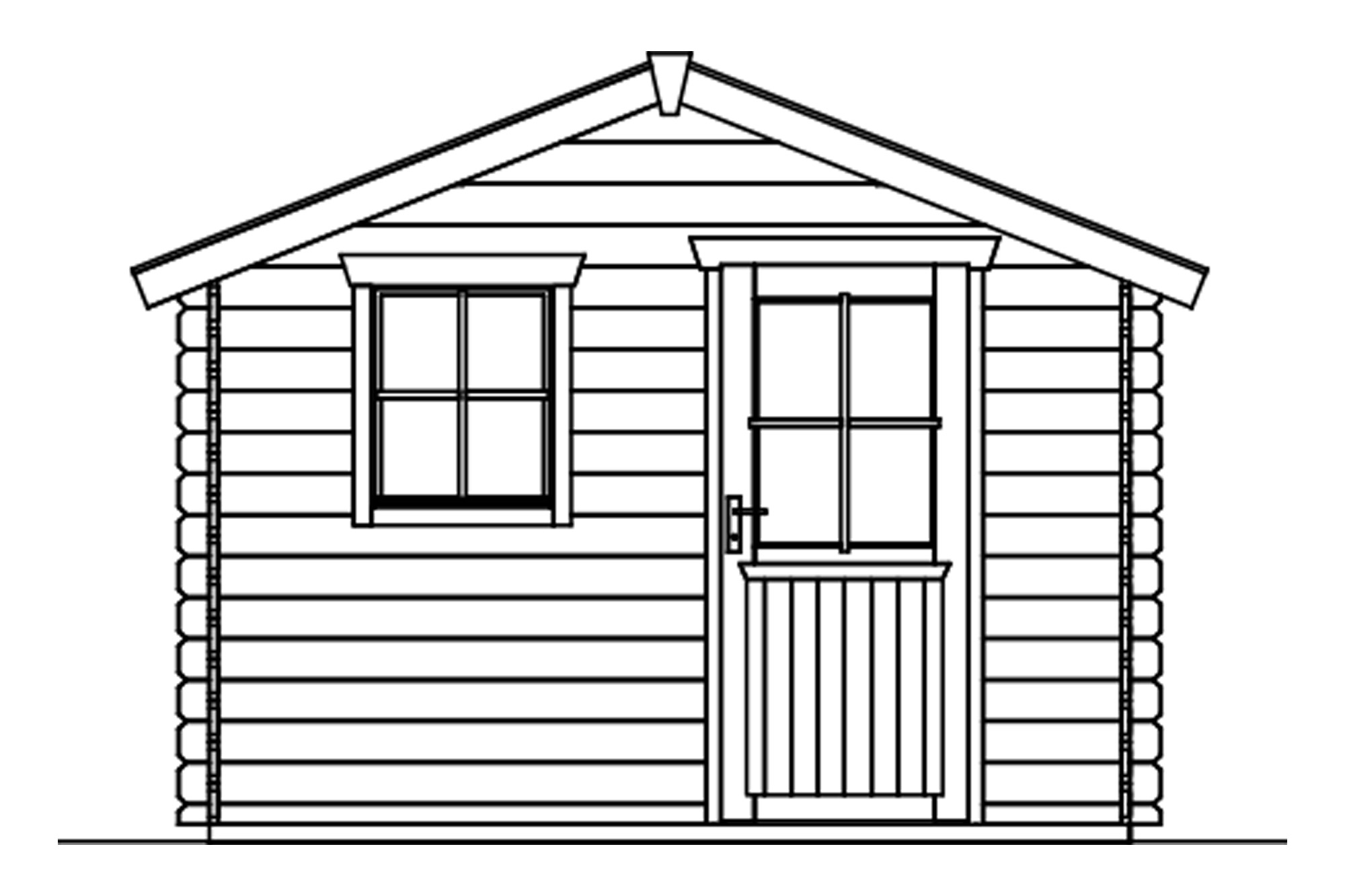 Tuinhuis Como 1, 28mm 300 x 200 cm, onbehandeld