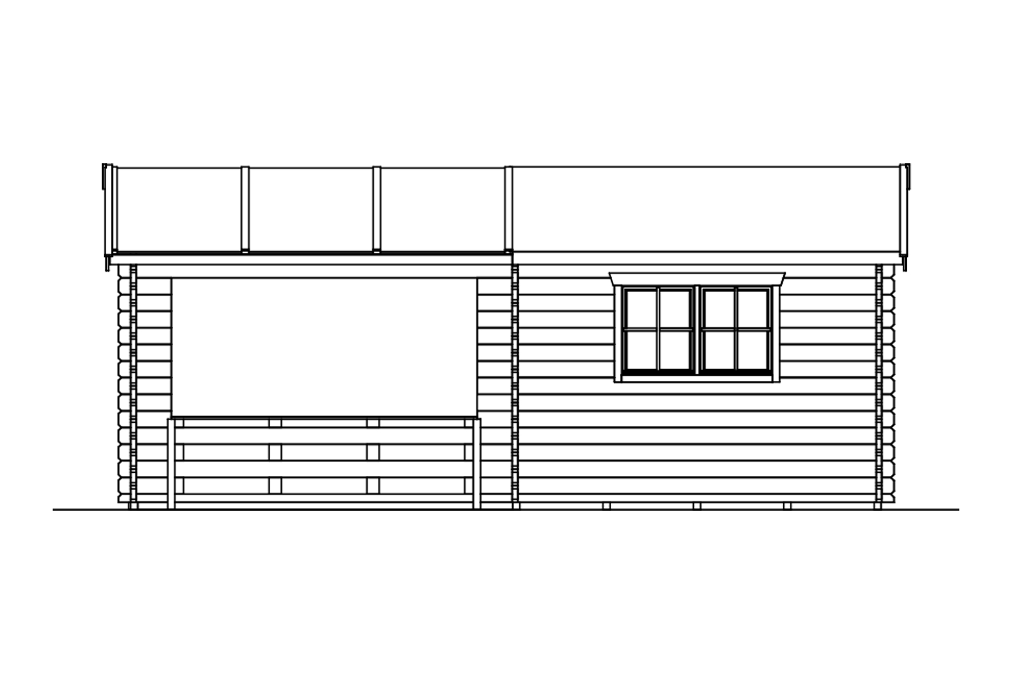 Log cabin Holmestrand, 380 x 610 cm, untreated