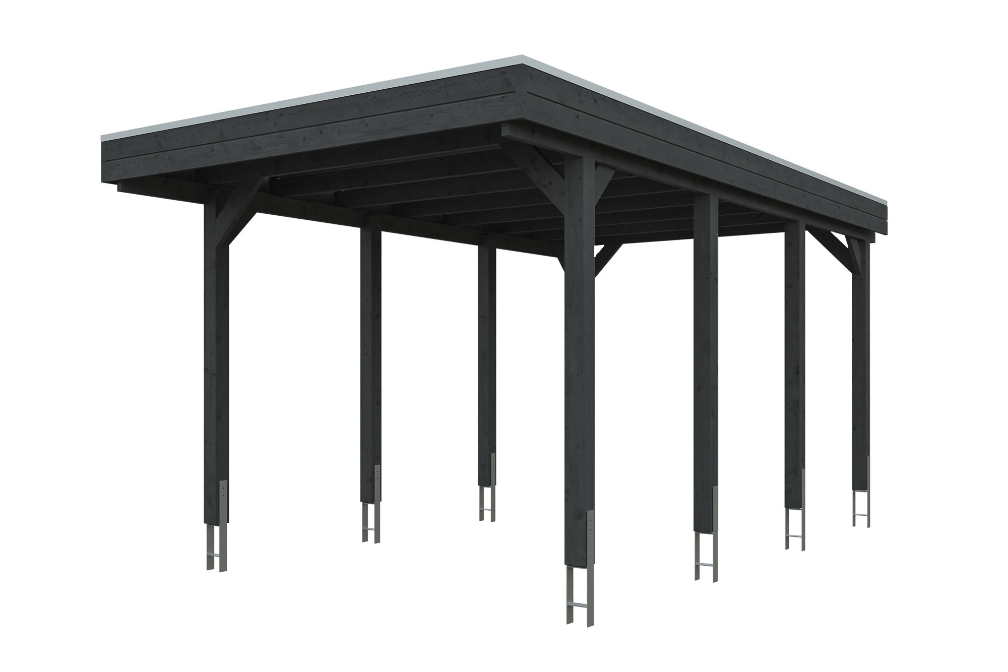 Carport Friesland 320 x 555 cm, met dakplaten, antraciet