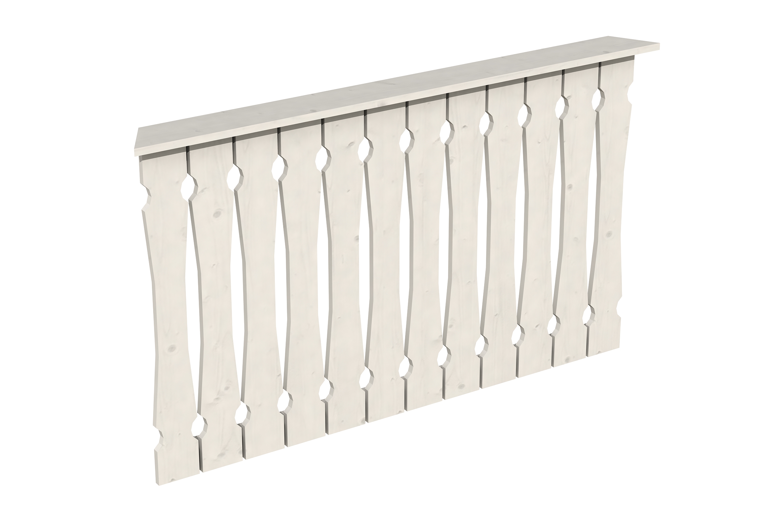 Pažení z bednění balkonu 150 x 96 cm, NANCY 2/VERSAILLES, lazura bílá