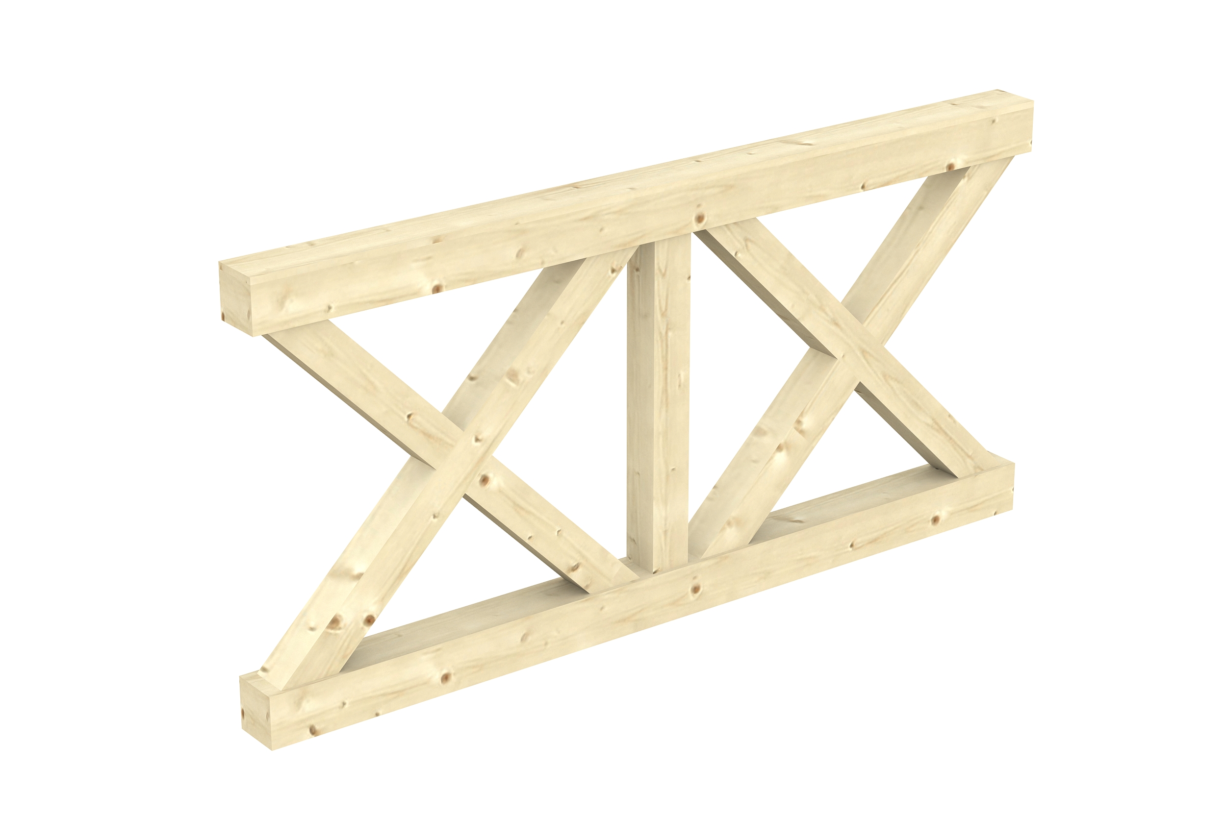 Brüstung Andreaskreuz 170 x 84 cm, Fichte, natur