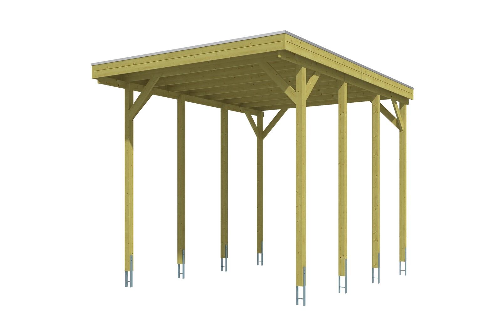 Caravan-carport Friesland 397x555cm, bois résineux imprégné vert