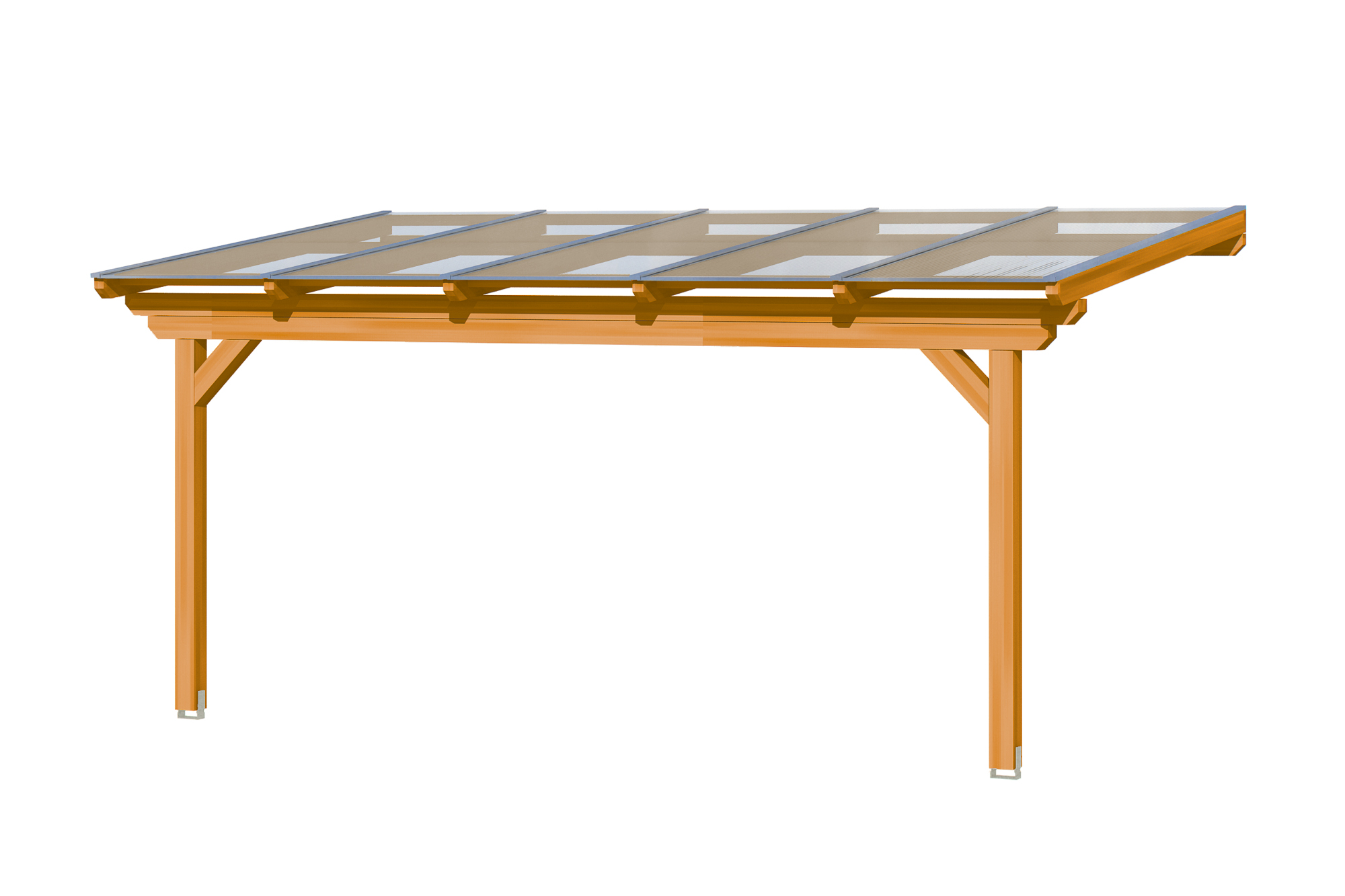 Terrasoverkapping Ancona 541 x 300 cm, gelamineerd hout, gelakt in licht eiken