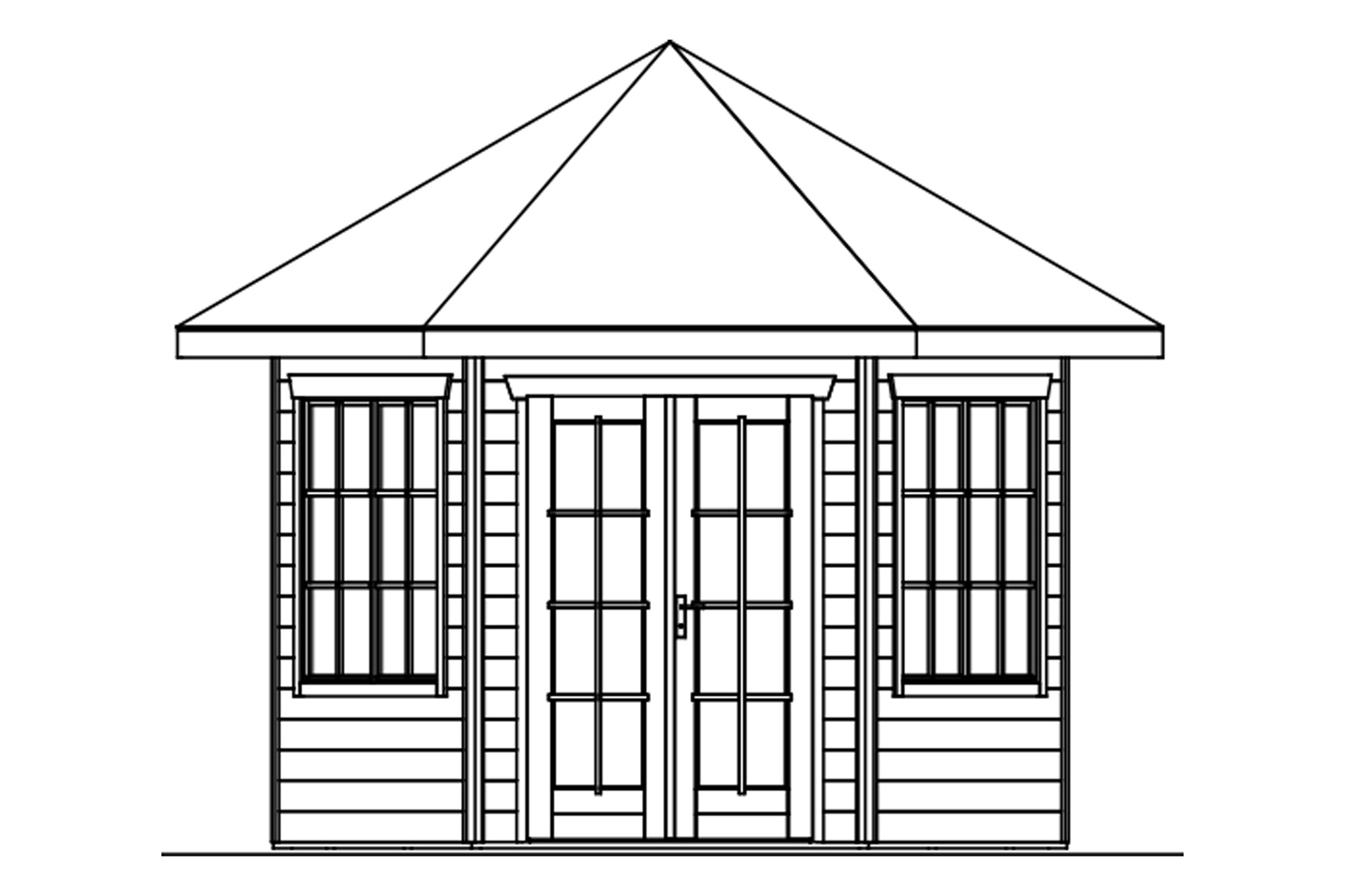 Pavillon Almelo 350x303cm, schiefergrau