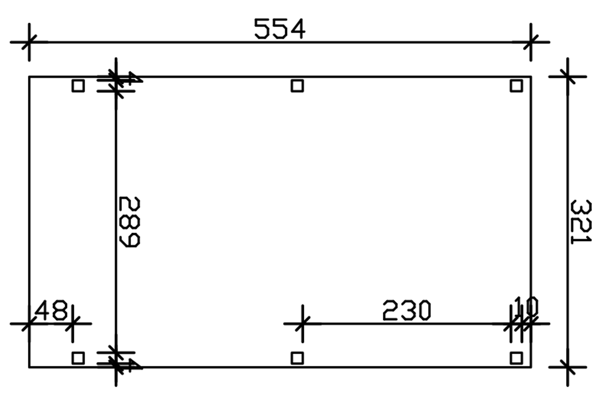 Grafik (Grundriss): Carport Grunewald 321 x 554 cm