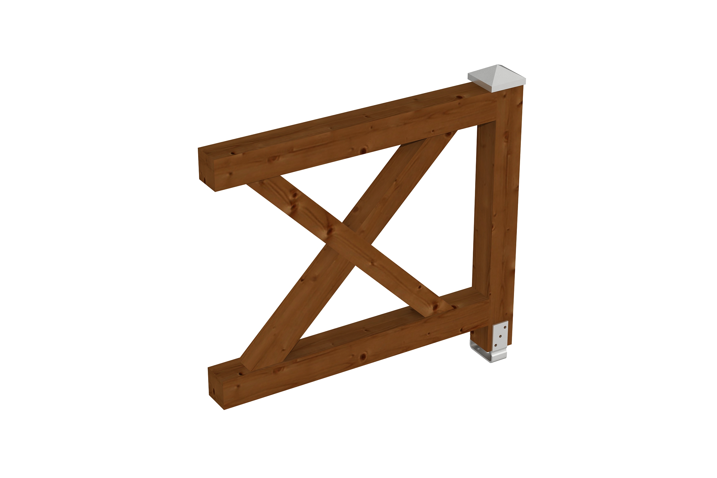 Brüstung Andreaskreuz 108 x 84 cm, Fichte, nussbaum