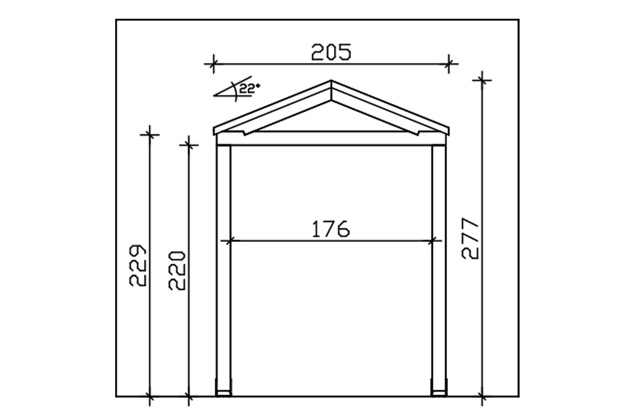 Canopy Sassnitz, 205 x 127 cm, untreated