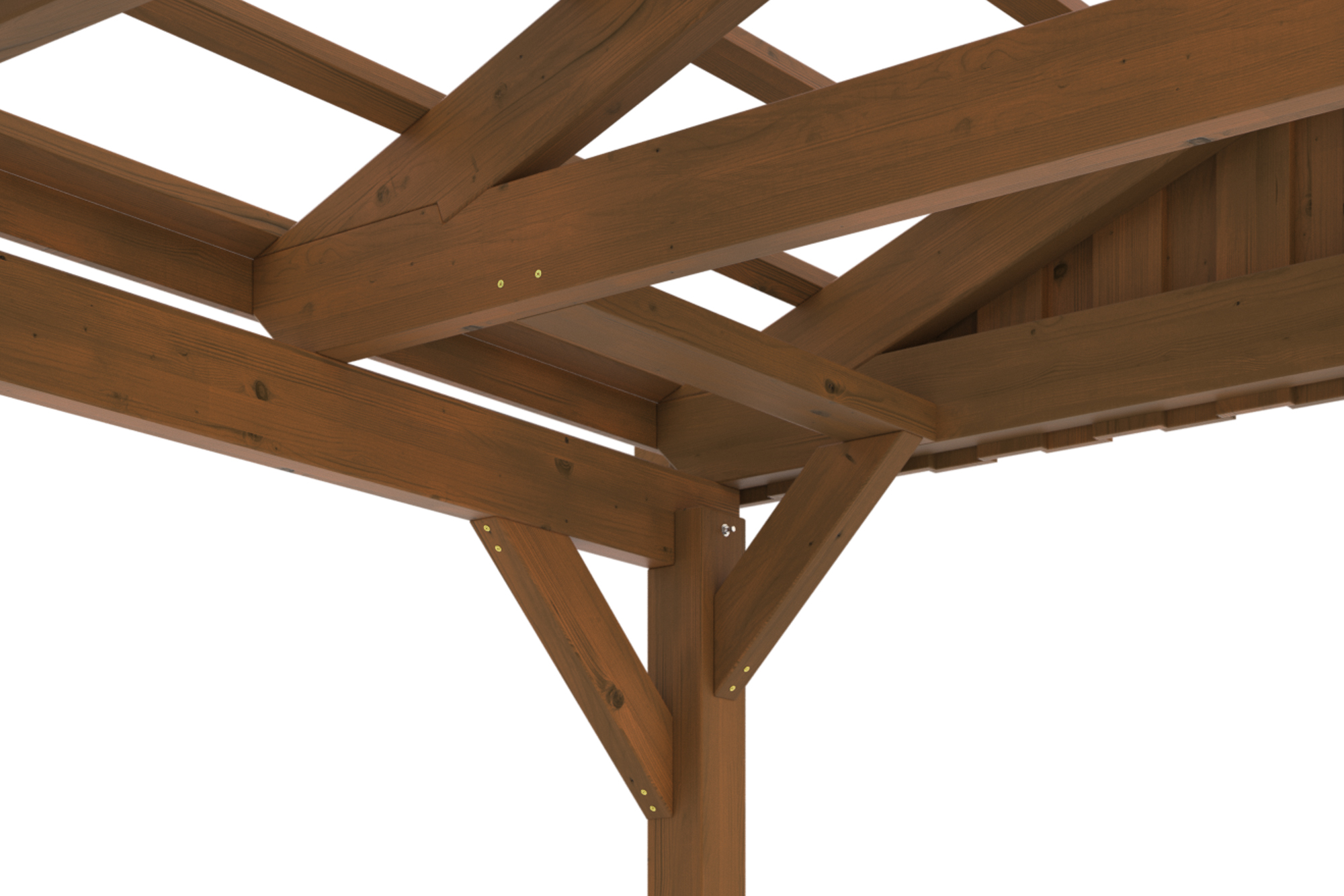 Carport Fichtelberg 423 x 566 cm, met daklatten, gelakt in noten