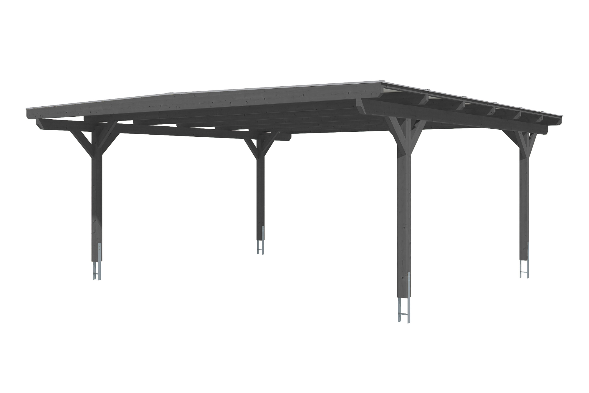 Produktbild: Carport Odenwald 640 x 648 cm, farblich behandelt in schiefergrau