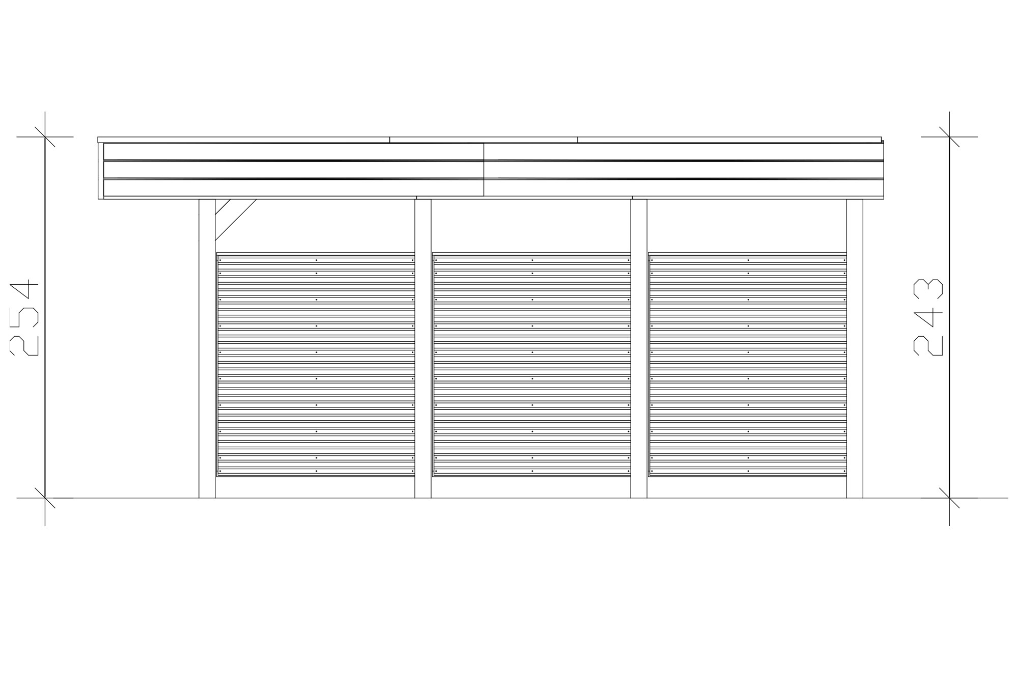 Carport Friesland Hybrid Set 13, 557x555cm with back and side walls, colour pre-treated slate-grey