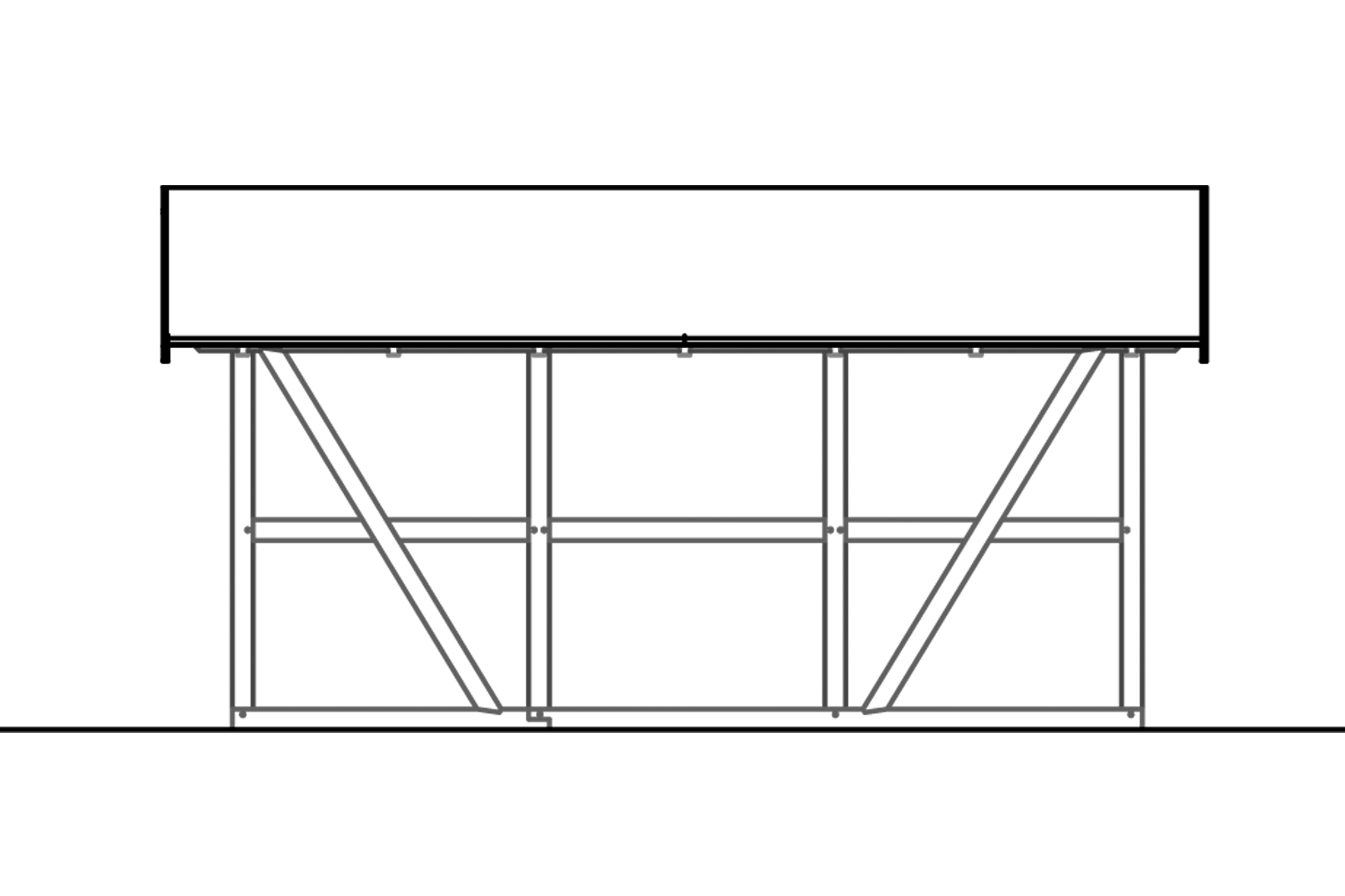 Carport SCHWARZWALD 434x600cm avec lattis, KVH-bois d'épinette, traitement coloré blanc