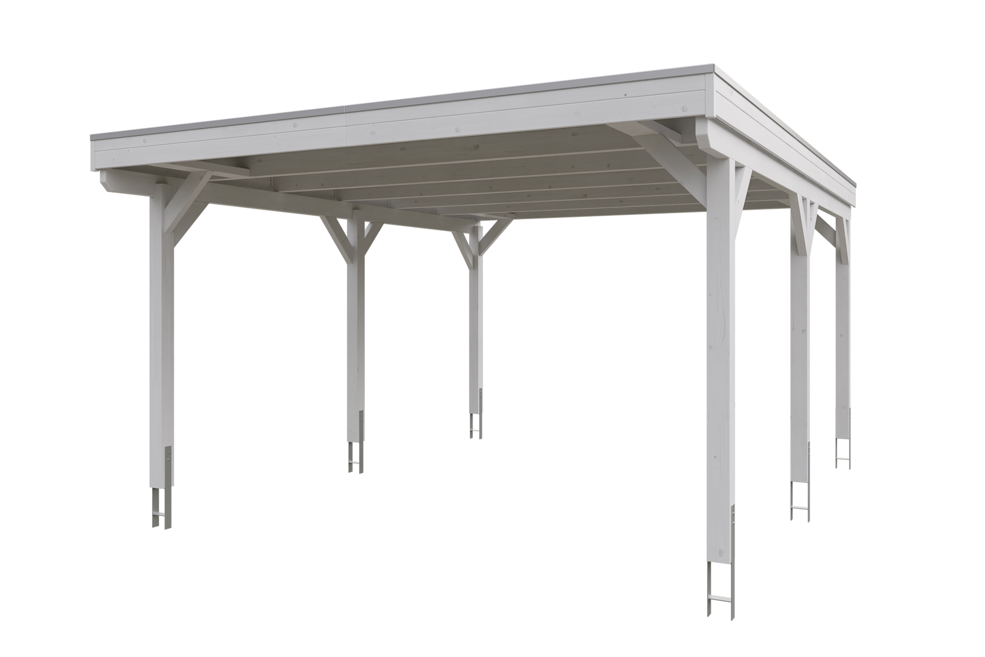 Produktbild: Carport Grunewald 427 x 554 cm, farblich behandelt in weiß