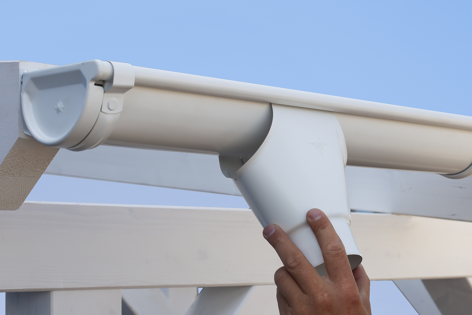 Regenrinnen-Set 812 cm (2er-Set), Stahl, verzinkt u. weiss beschichtet