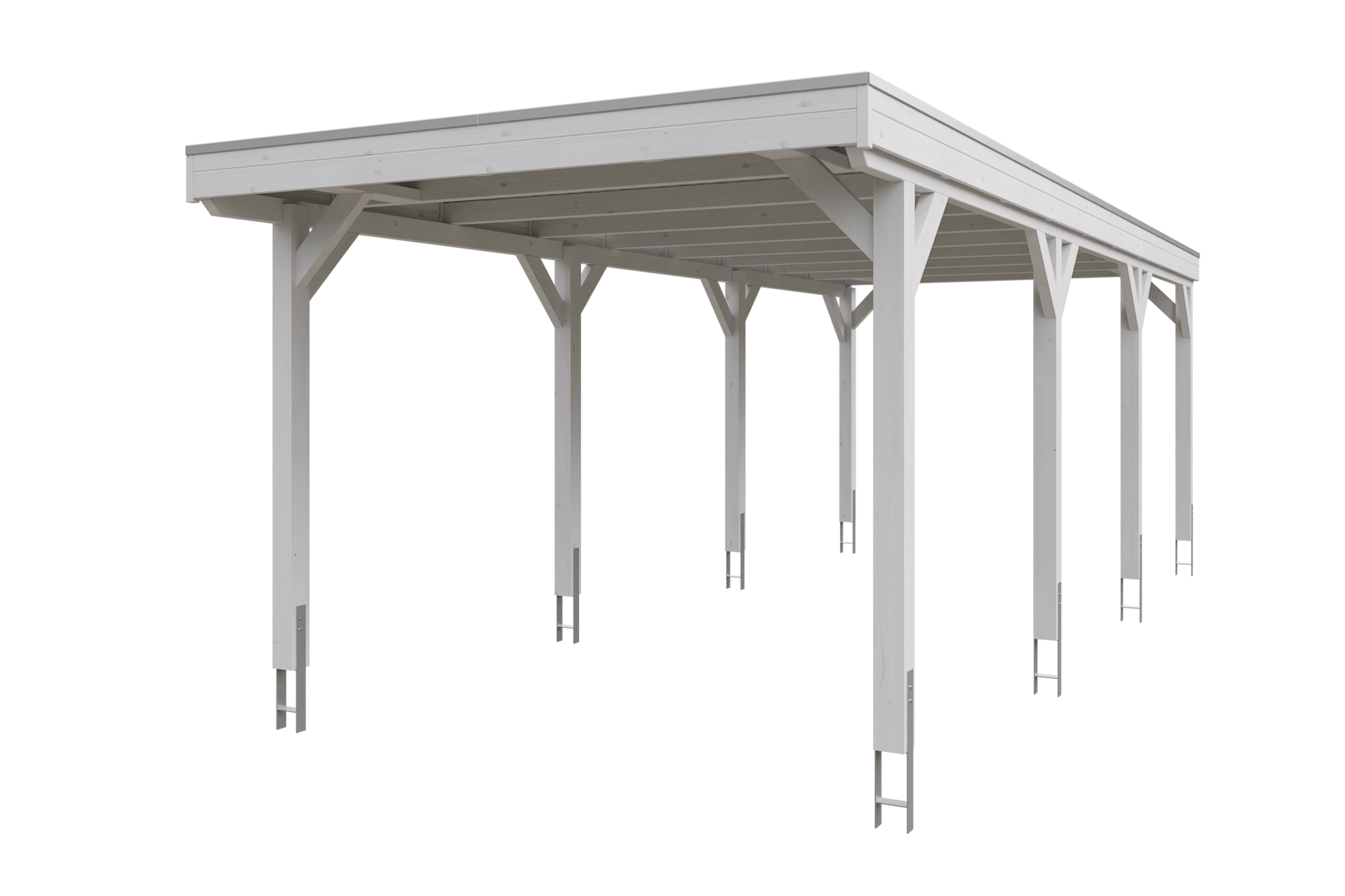 Produktbild: Carport Grunewald 321 x 796 cm, farblich behandelt in weiß