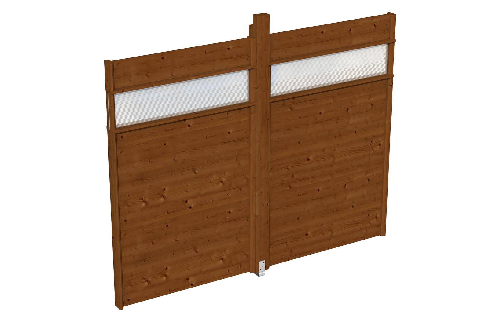 Wall with strip light for gazebo Toulouse 270 x 209 cm, spruce, colour pre-treated in walnut