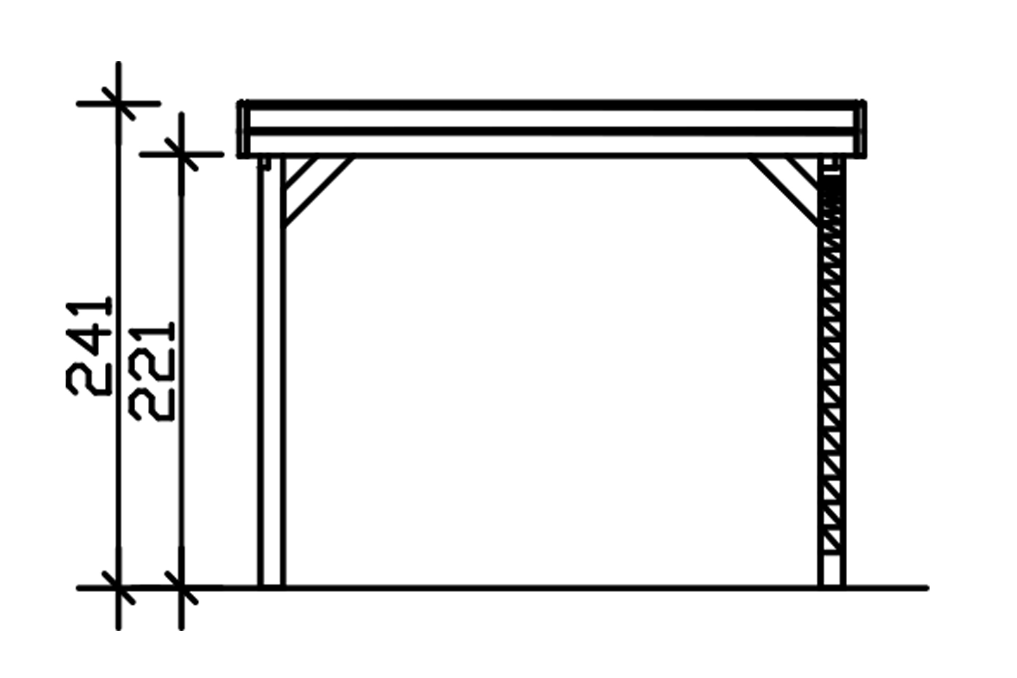 Carport Friesland Set E, 320 x 555 cm, mit einem Einfahrtsbogen, grün imprägniert