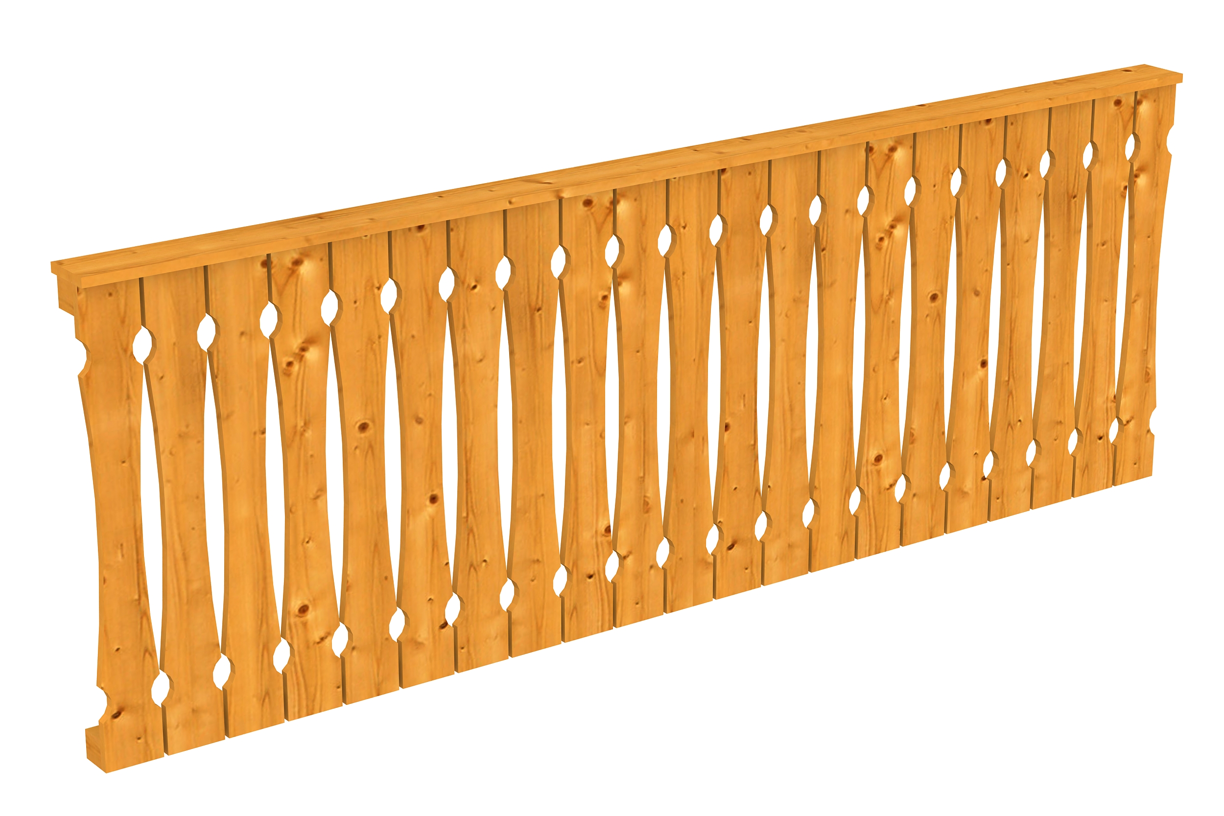 Brüstung Balkonschalung 270 x 96 cm, Fichte, eiche hell