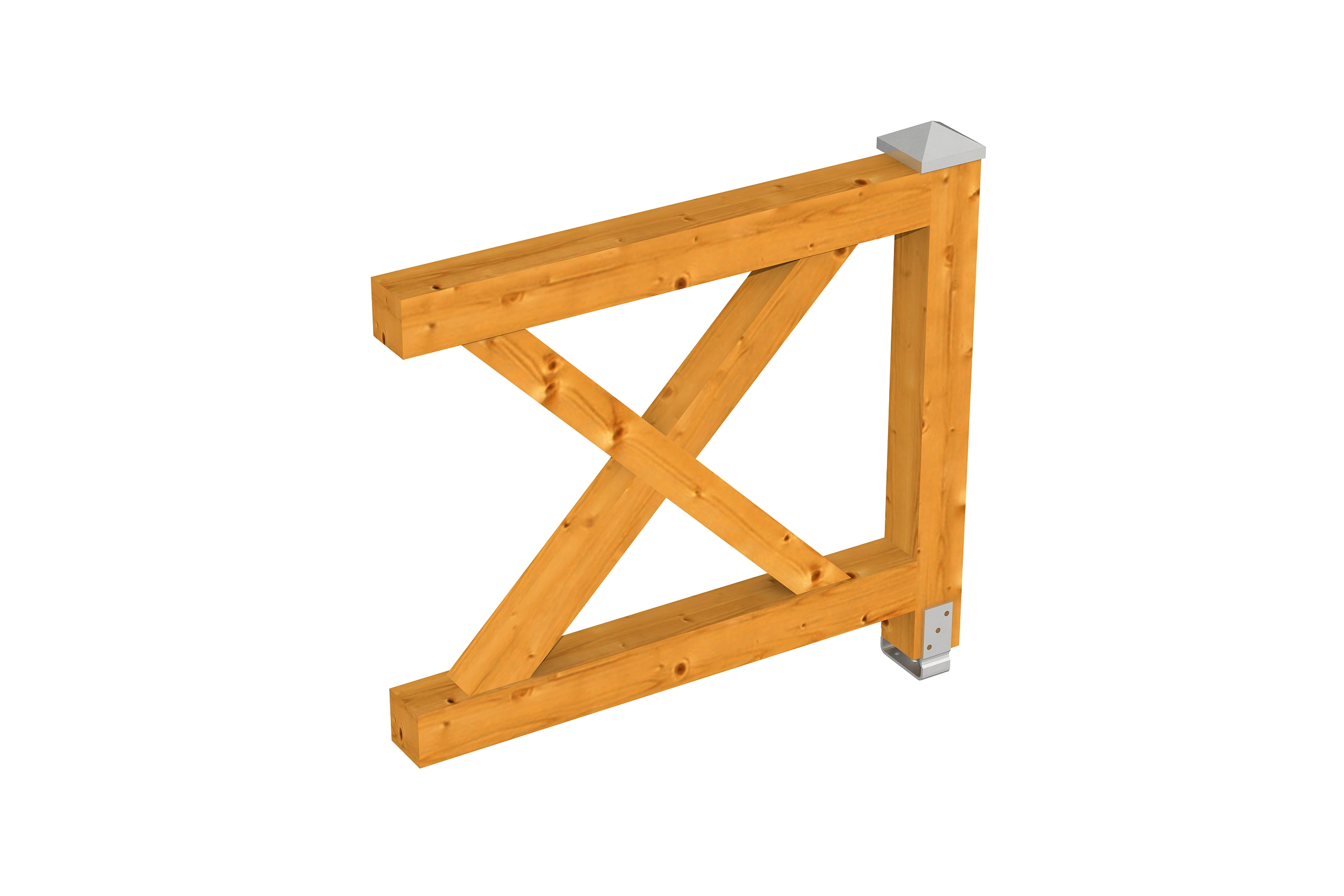 Brüstung Andreaskreuz 108 x 84 cm, Fichte, eiche hell