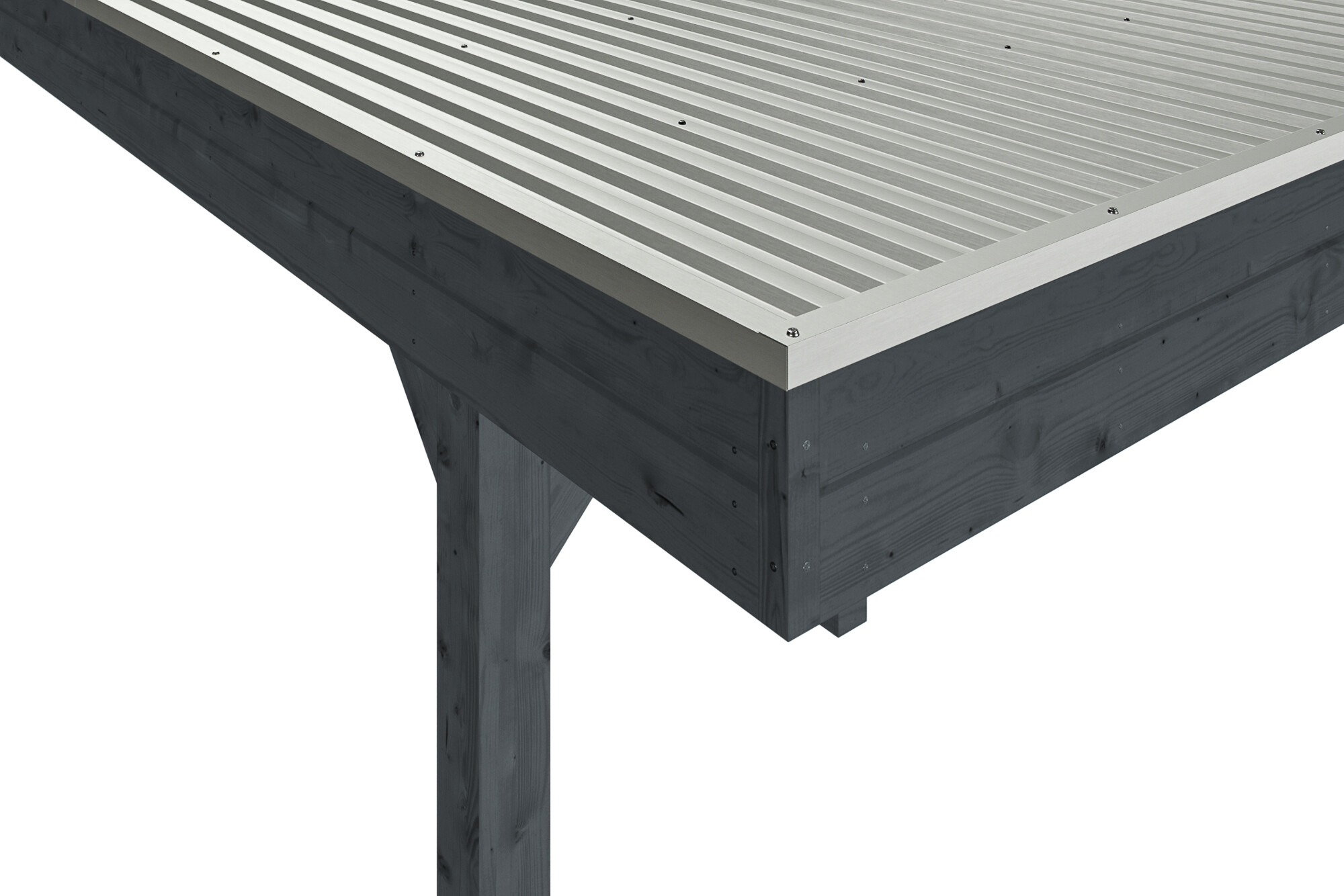 Carport Friesland Hybrid Set 11, 314 x 555 cm, met zij- en achterwand, gelakt in antraciet, met Aluminium dakplaten