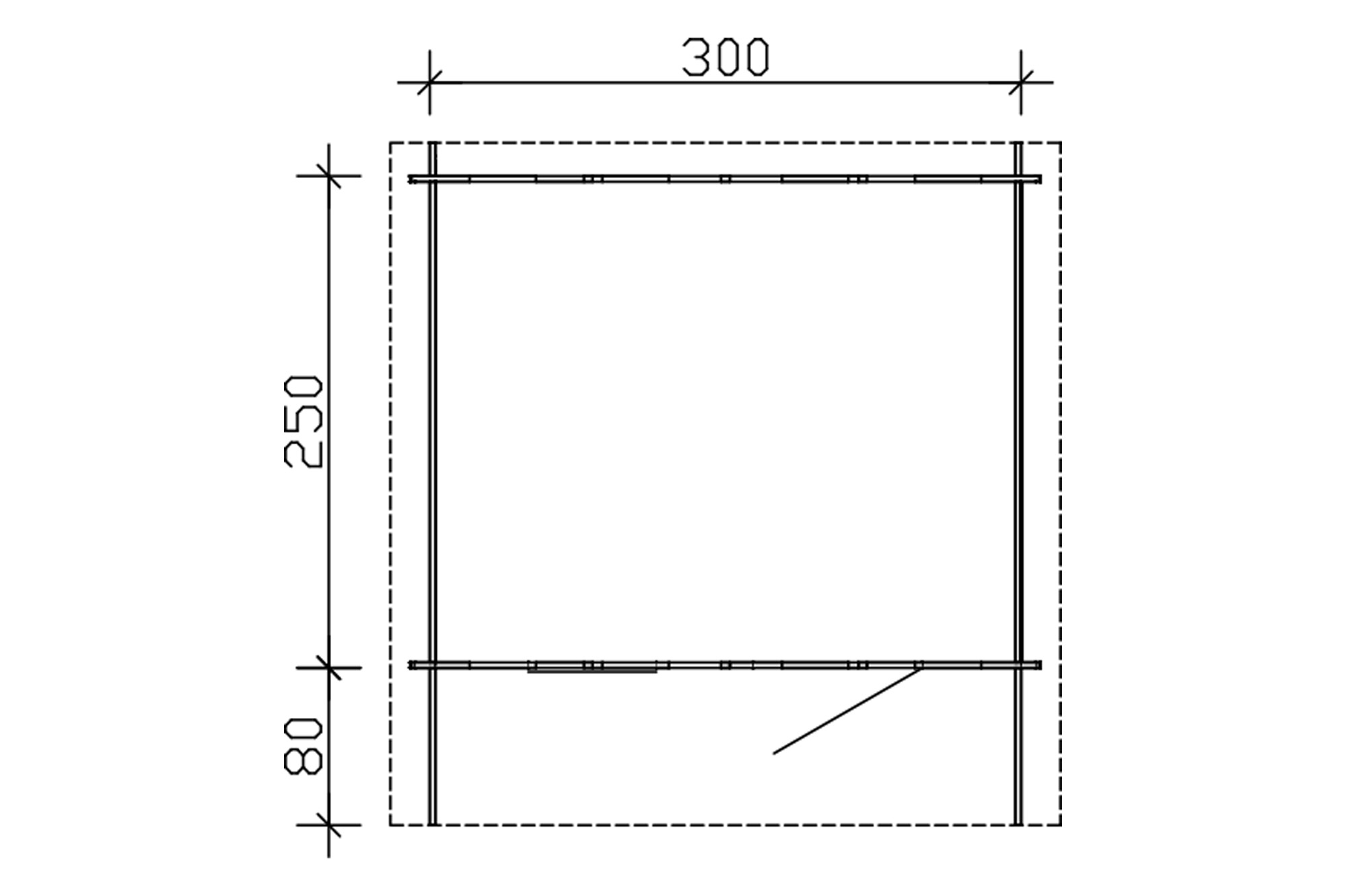 Abri de jardin COMO 300x250cm, 28mm, non traité