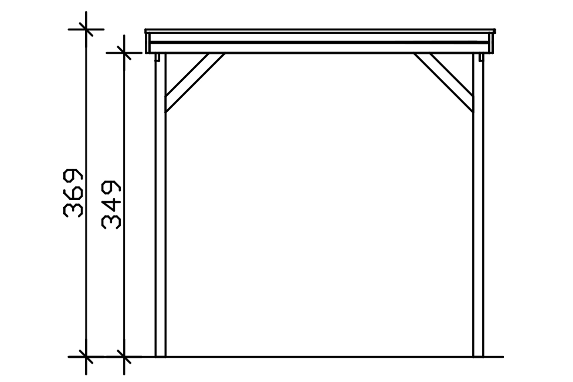 Friesland carport 402 x 708 cm, met dakplaten, leigrijs