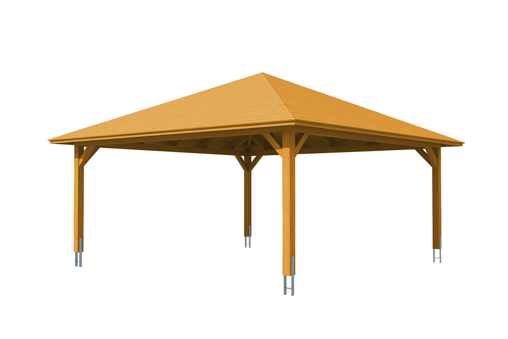 Carport Taunus 634 x 634 cm, eiche hell