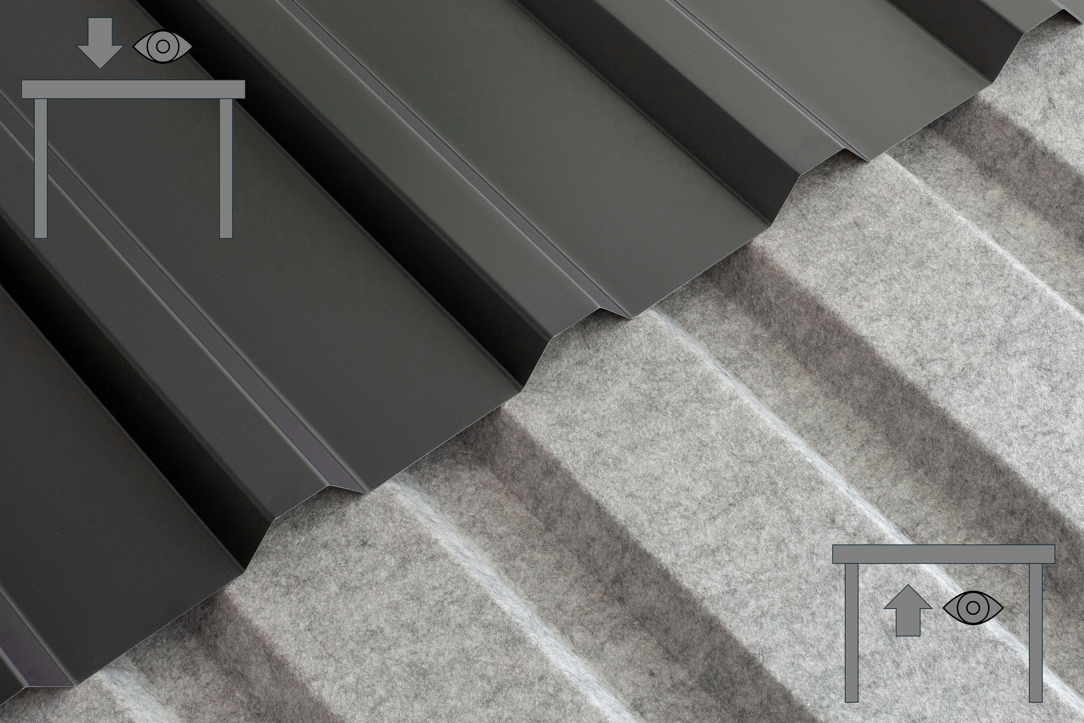 Supplément pour le non-tissé anti-condensation pour les panneaux de toit en tôle trapézoïdale, dimensions : 320 x 708 cm