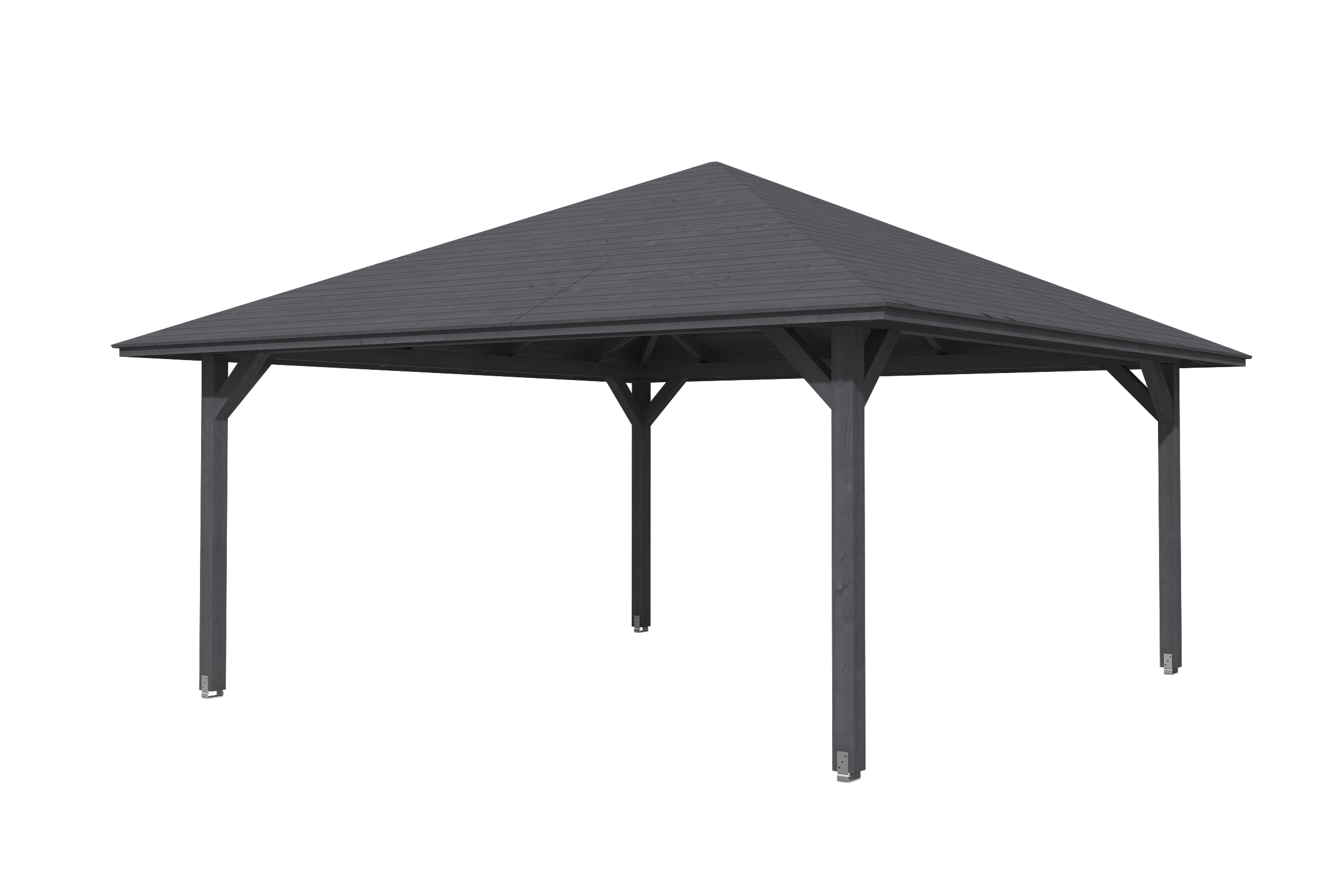 Gazebo Cannes 4, glulam, pre-treated slate-grey