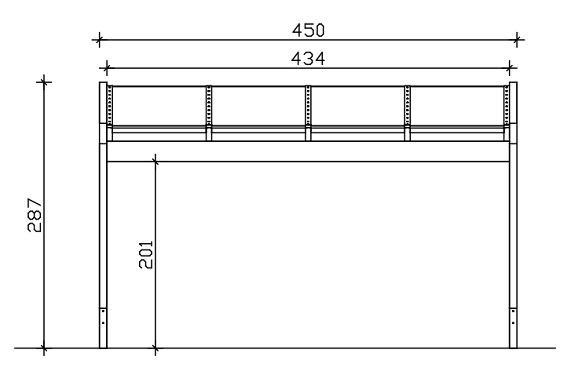 Terrassenüberdachung Novara 450 x 359 cm, Leimholz, eiche hell