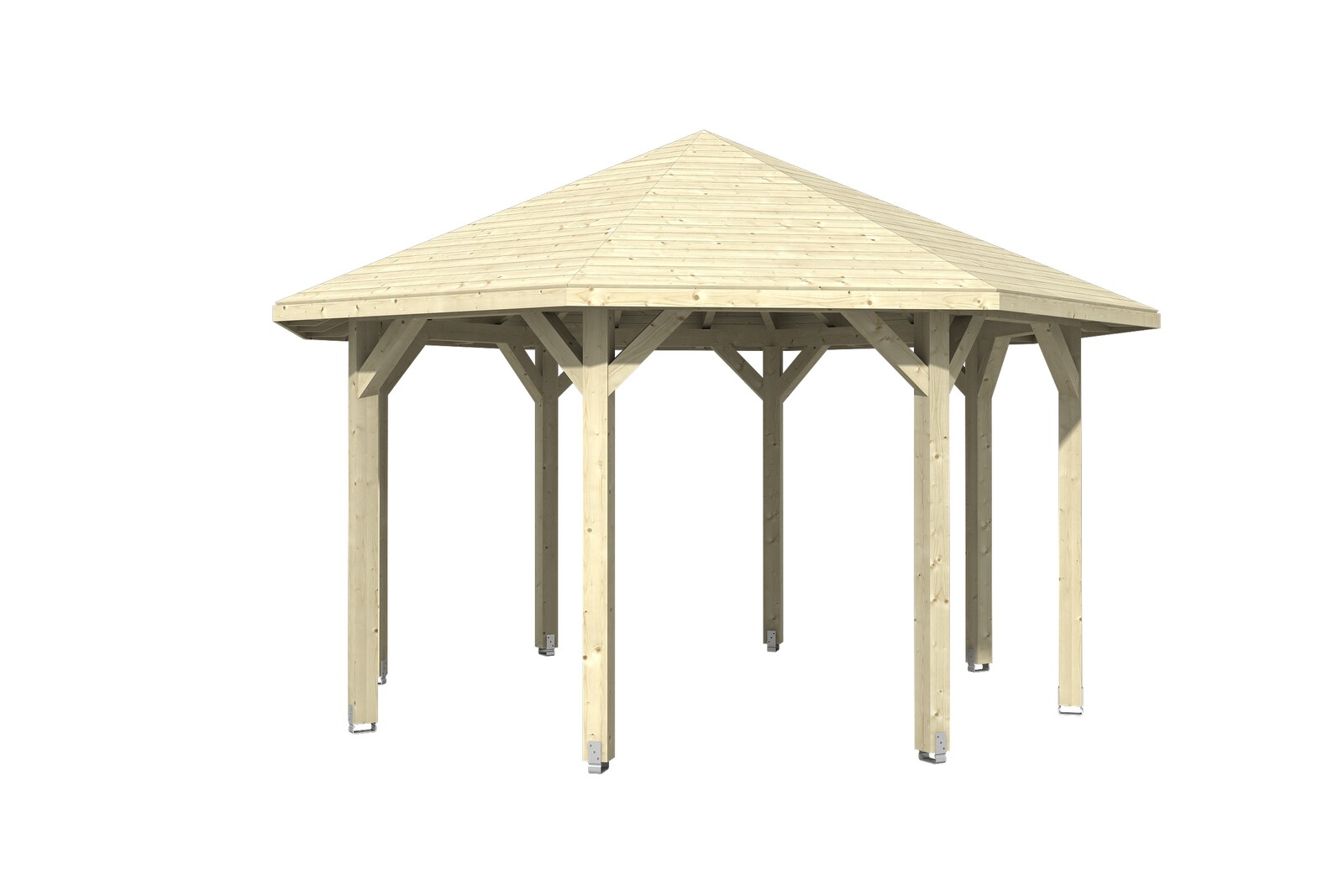 Gloriette NICE 2 (ø 484cm) octagonales, bois lamellé-collé, non traité