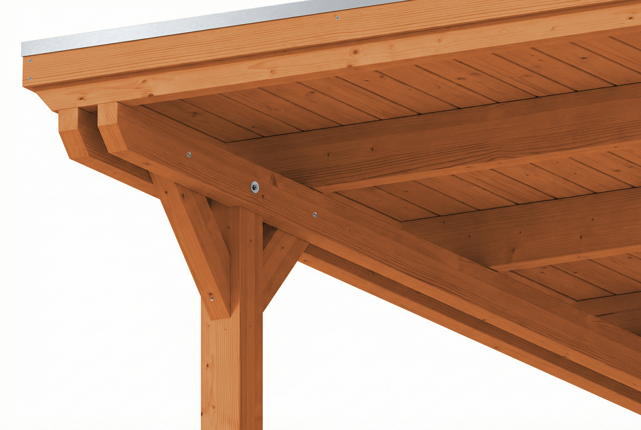 Carport Emsland 609 x 604 cm met EPDM dak, licht eiken