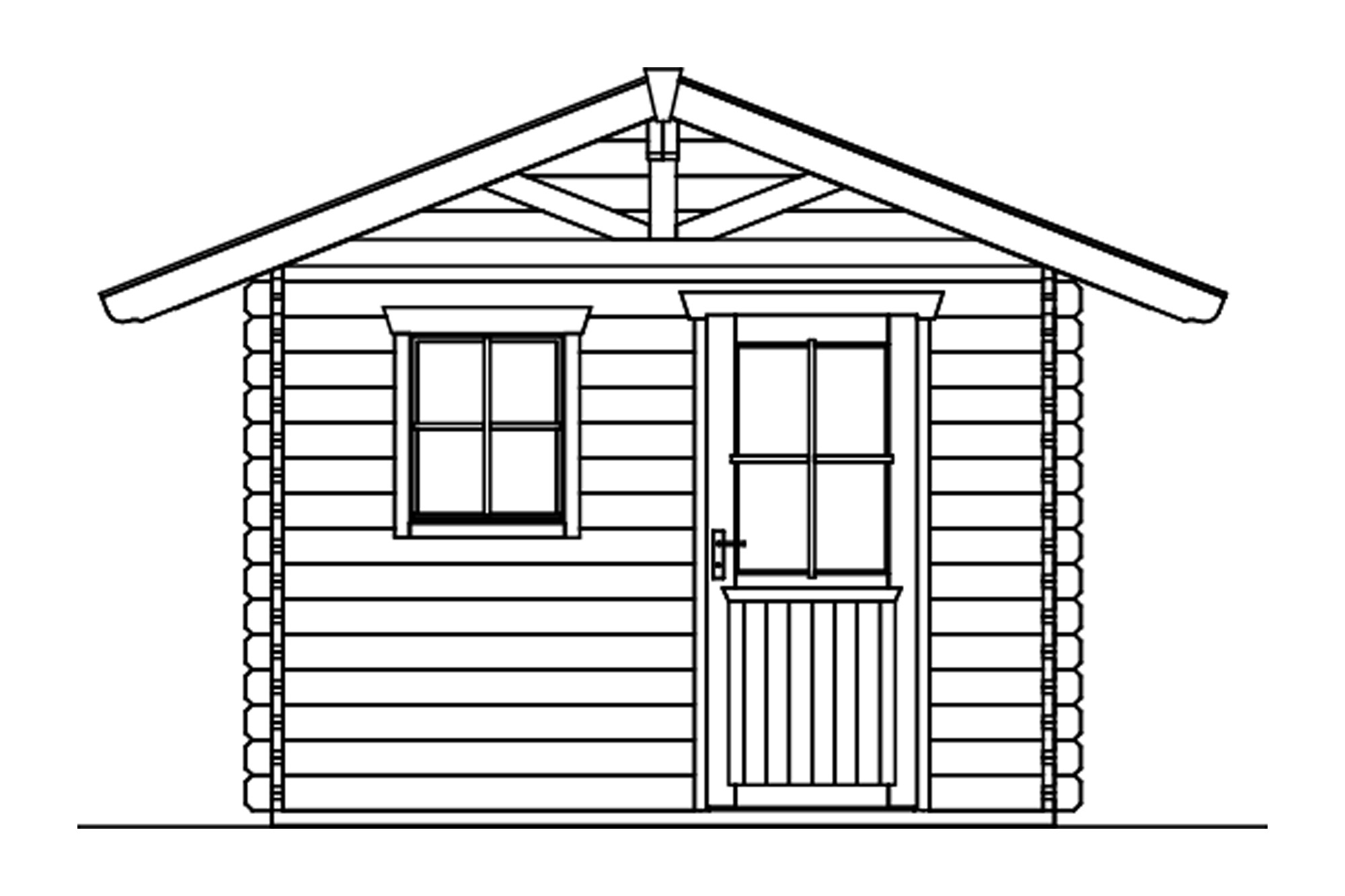 Abri de jardin AROSA 2, 300x300cm, 45mm, non traité