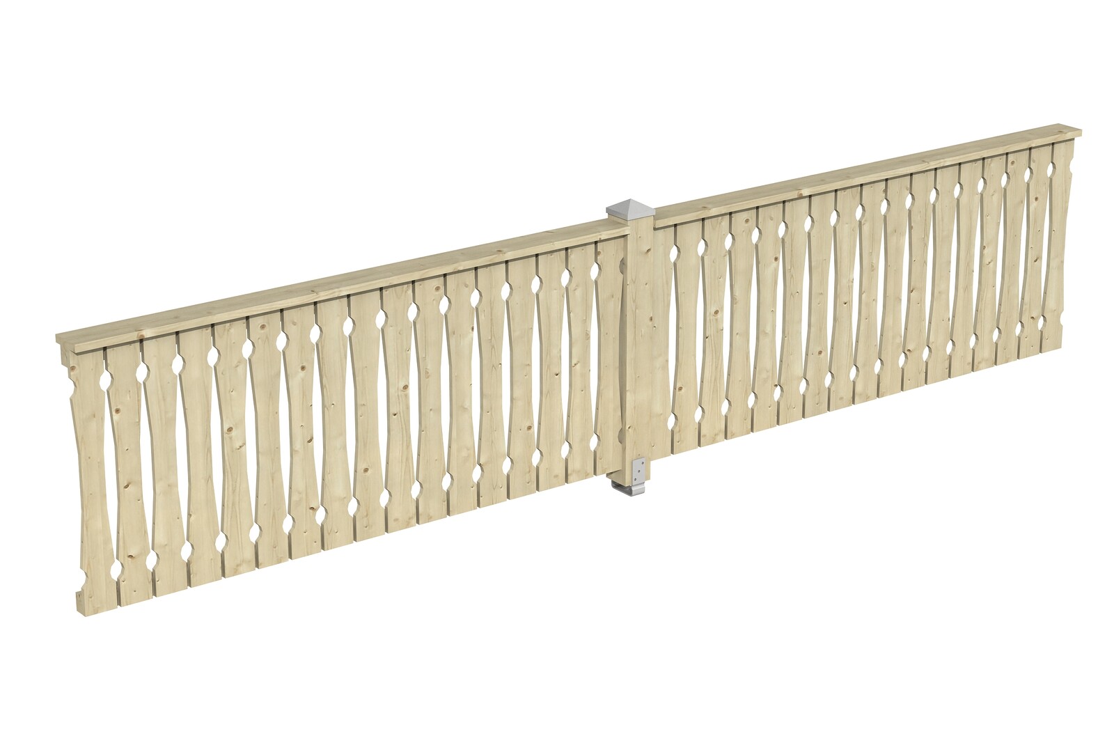 Balustrade balcony siding 465 x 96 cm, spruce, untreated