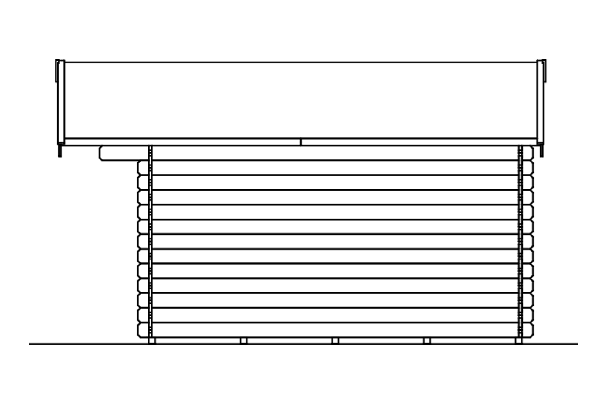 Abri de jardin MALAGA 340x340cm, 28mm, non traité