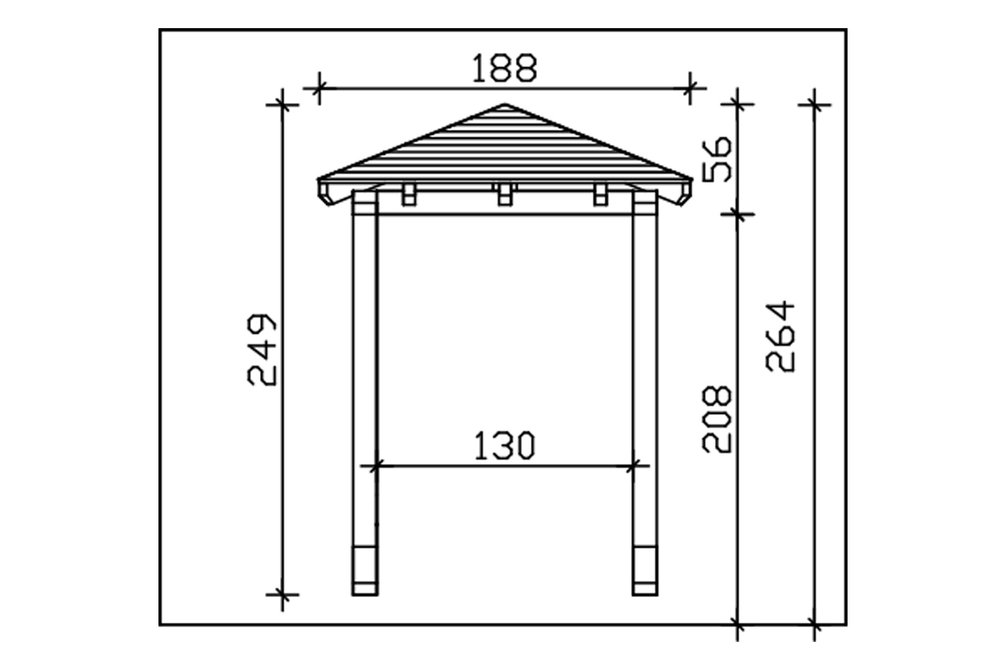 Canopy Wesel type 2, 188 x 126 cm, colour pre-treated anthracite