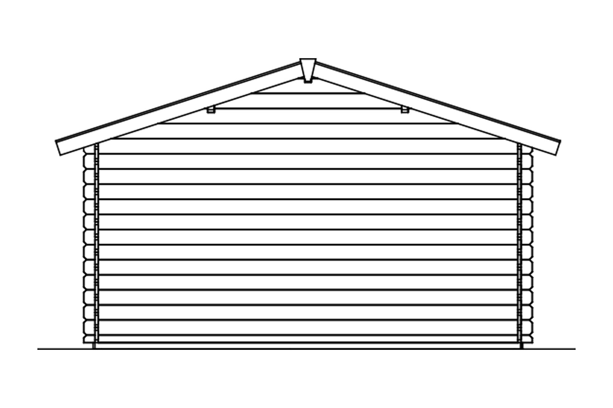 Abri de jardin ALICANTE 380x513cm, avec remise 380x150cm, 28mm, non traité